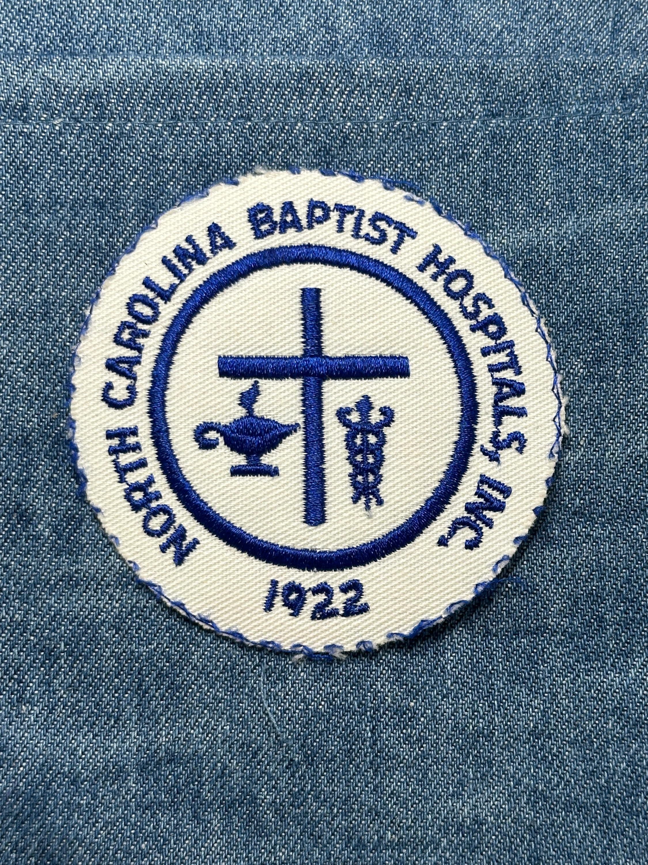NC Baptist Hospital Collectable Patch: Iron-On Blue White - Medical Accessory