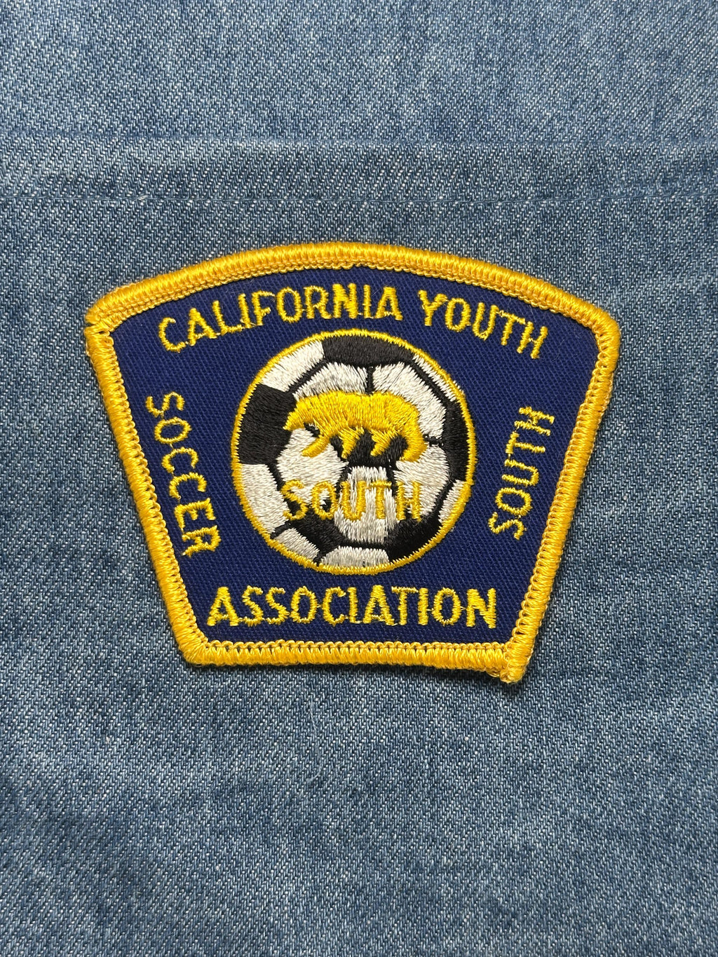 California Youth Soccer Patch: Sew-On Blue & Yellow - Sports Accessory