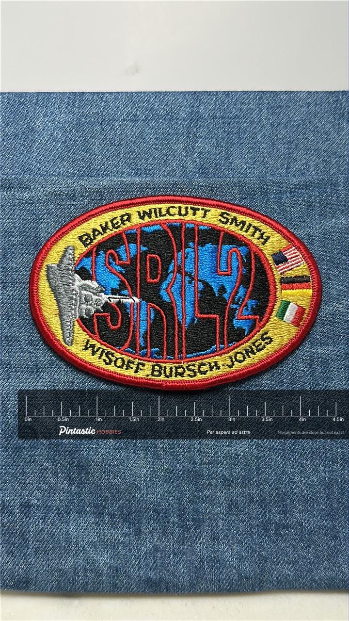NASA STS-68 Collectable Patch: Iron-On Bold Color - Space Mission Accessory with ruler overlay for size reference