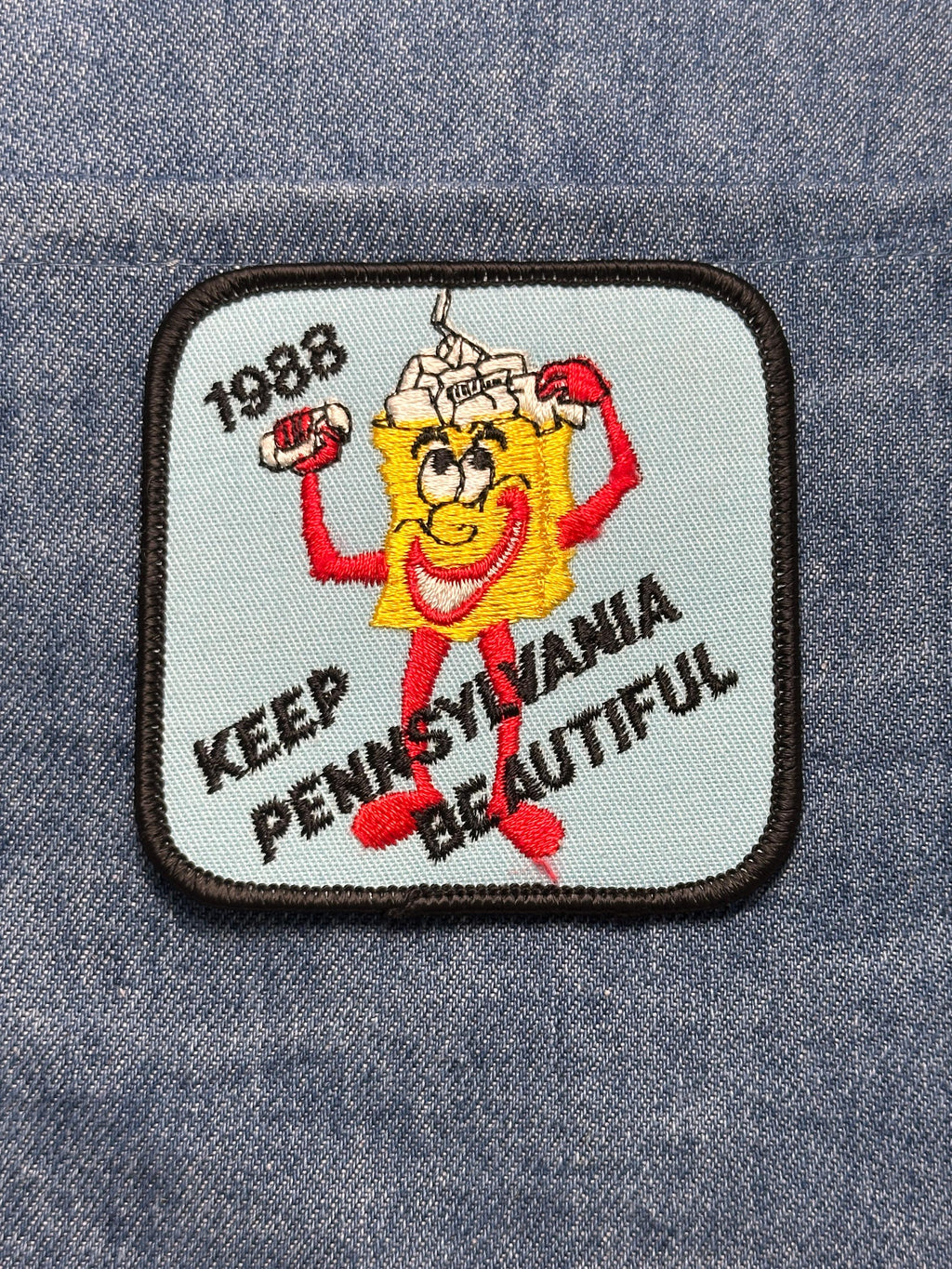 Keep Pennsylvania Beautiful Collectable Patch: Iron-On Cartoon Style - 1988 Accessory