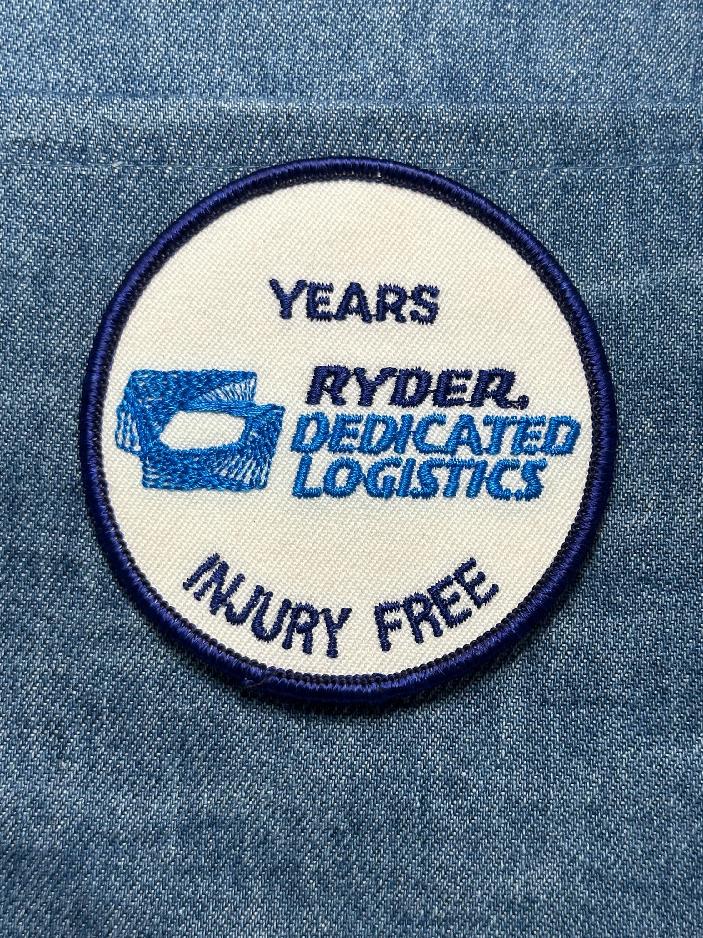 Ryder Logistics Collectable Patch: Iron-On Blue White - Workplace Safety Accessory