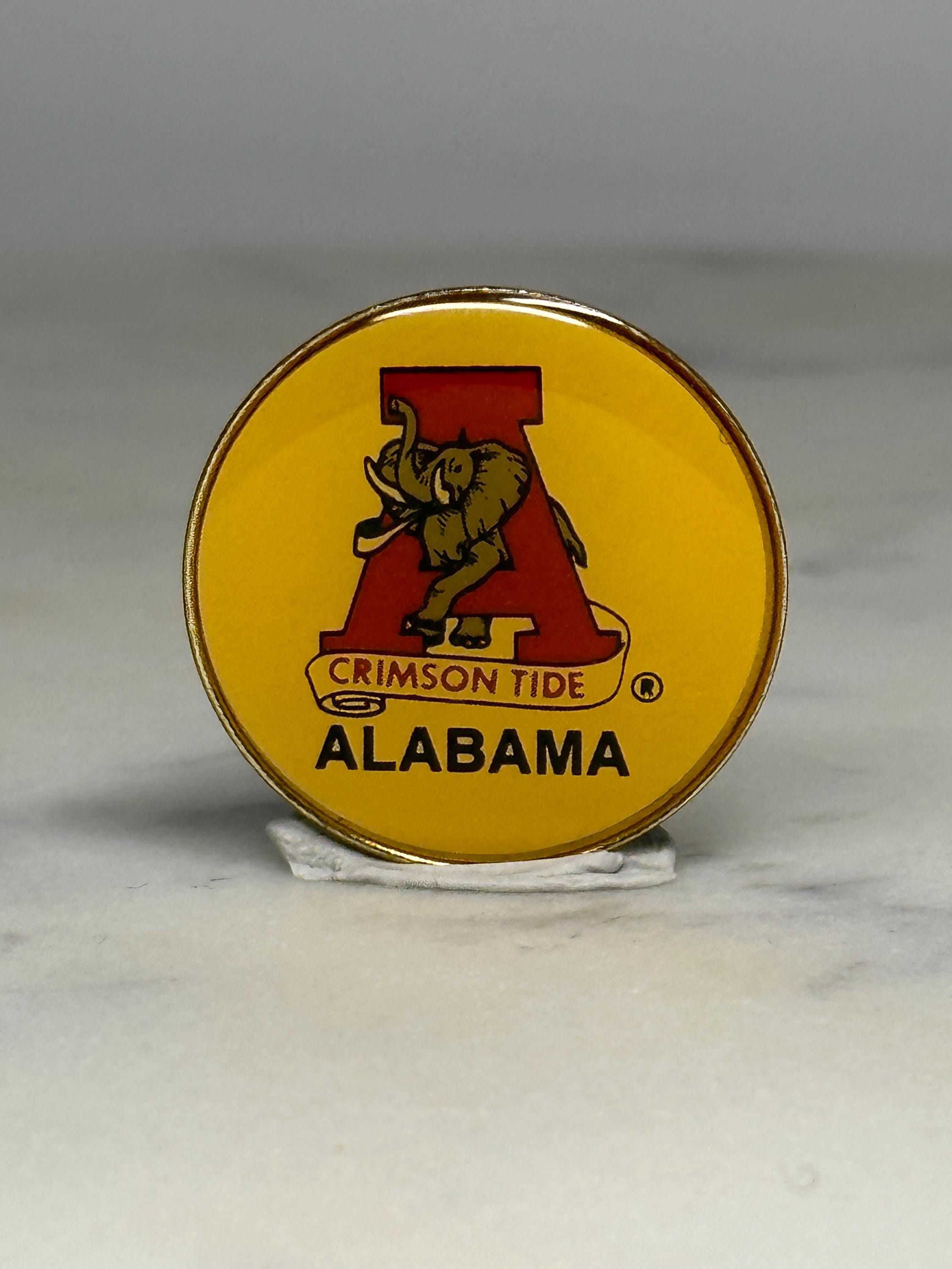 Alabama Crimson Tide Pin: Yellow Enamel Finish - Vintage College Accessory