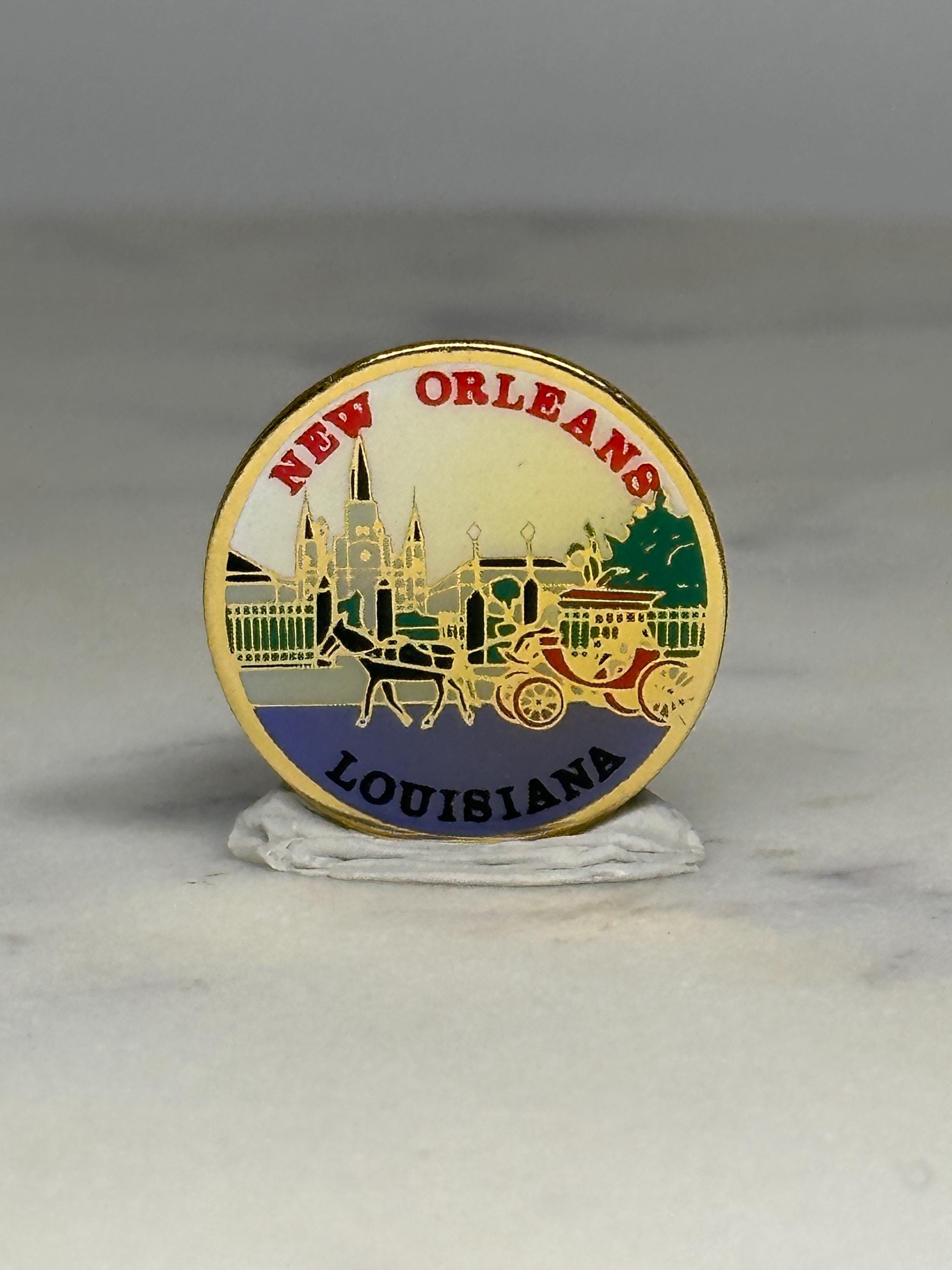 New Orleans Louisiana Souvenir Pin: Multicolor Enamel - Vintage Travel Accessory