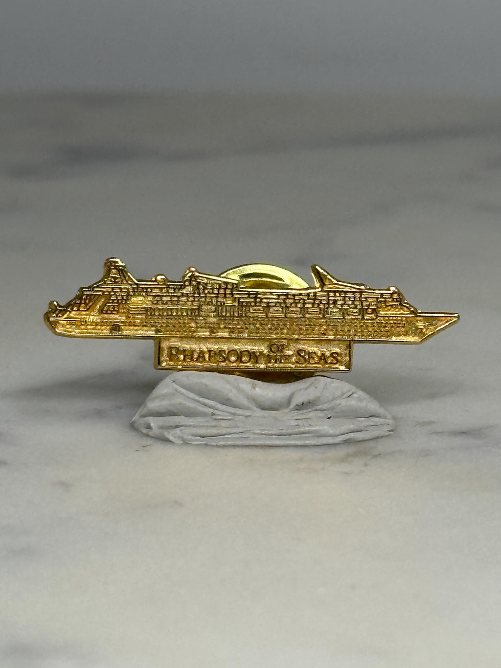 Rhapsody of the Seas Cruise Ship Pin: Gold Tone - Nautical Travel Accessory