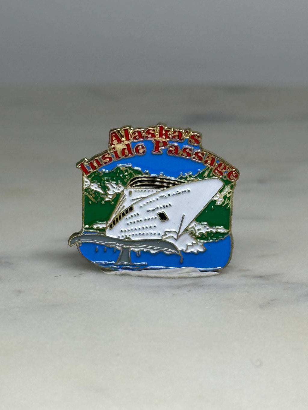 Alaska’s Inside Passage Cruise Ship Pin: Enamel Colorful Finish - Travel Souvenir Accessory