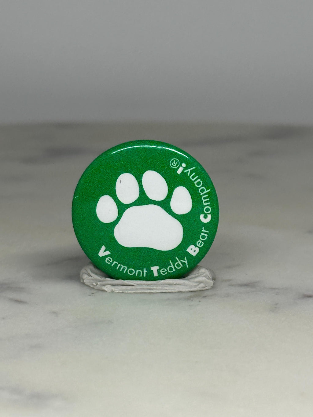Vermont Teddy Bear Company Pin: Green Paw Design - Vintage Collectible Accessory
