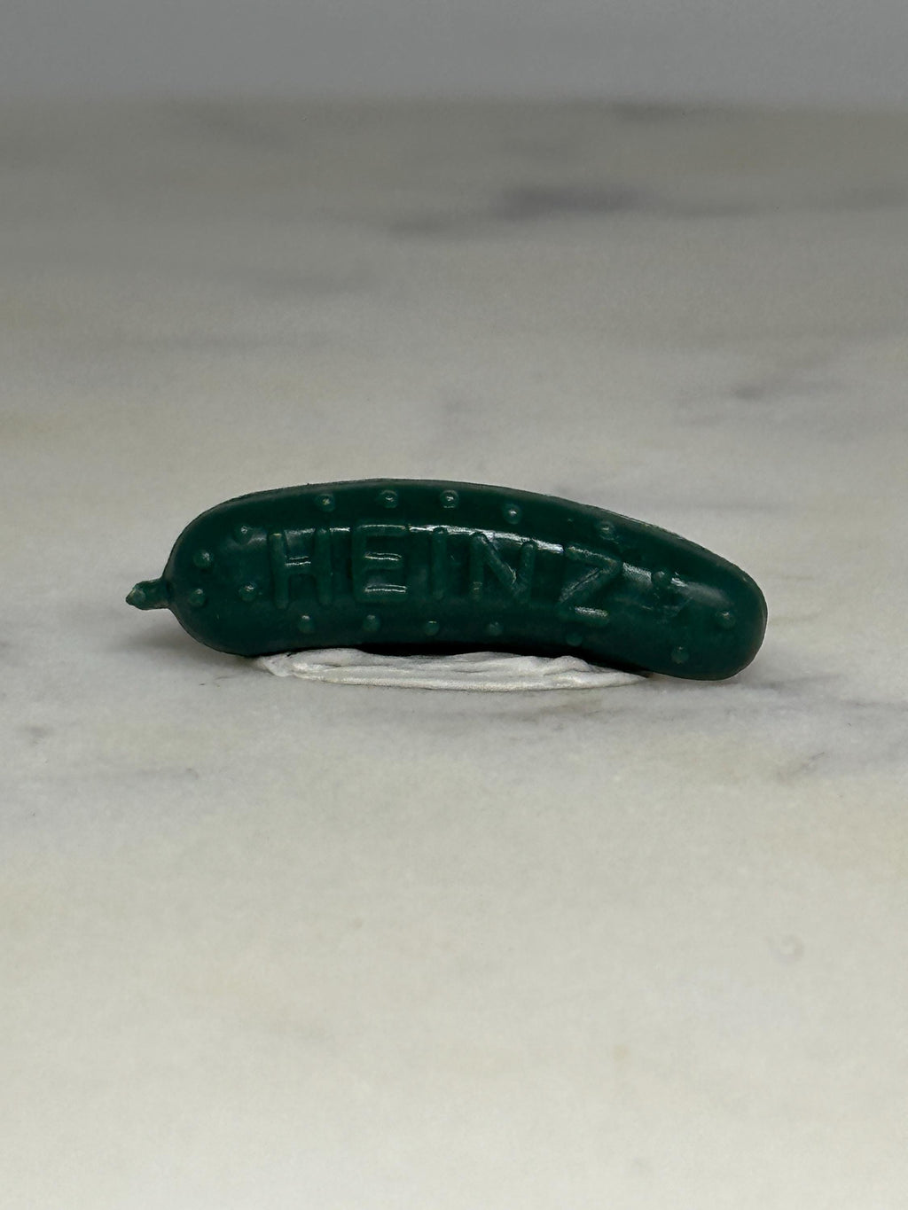 Heinz Pickle Promotional Pin: Green Plastic - Retro Advertising Accessory