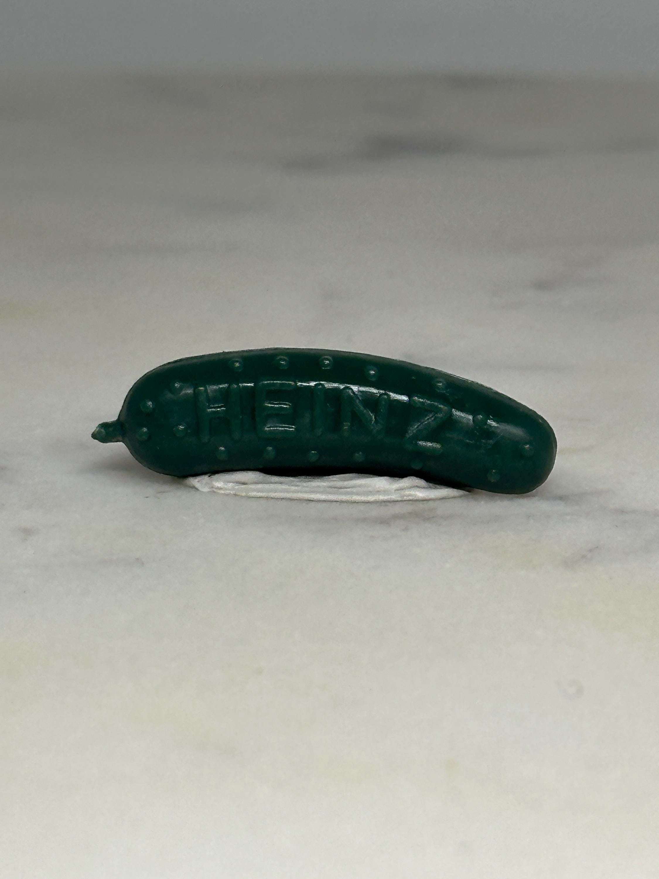 Heinz Pickle Promotional Pin: Green Plastic - Retro Advertising Accessory