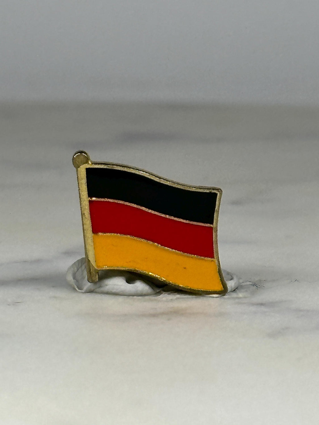 Germany Flag Pin: Gold Trim Enamel - Patriotic Travel Accessory