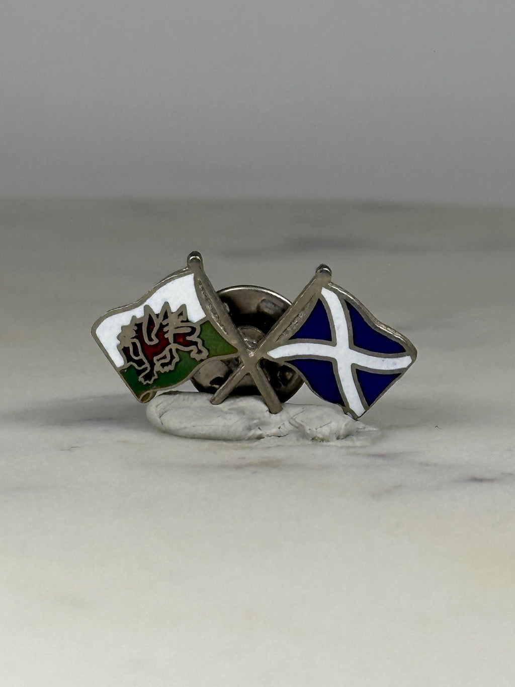 Wales and Scotland Flag Pin: Enamel Crossed Flags - Patriotic Accessory