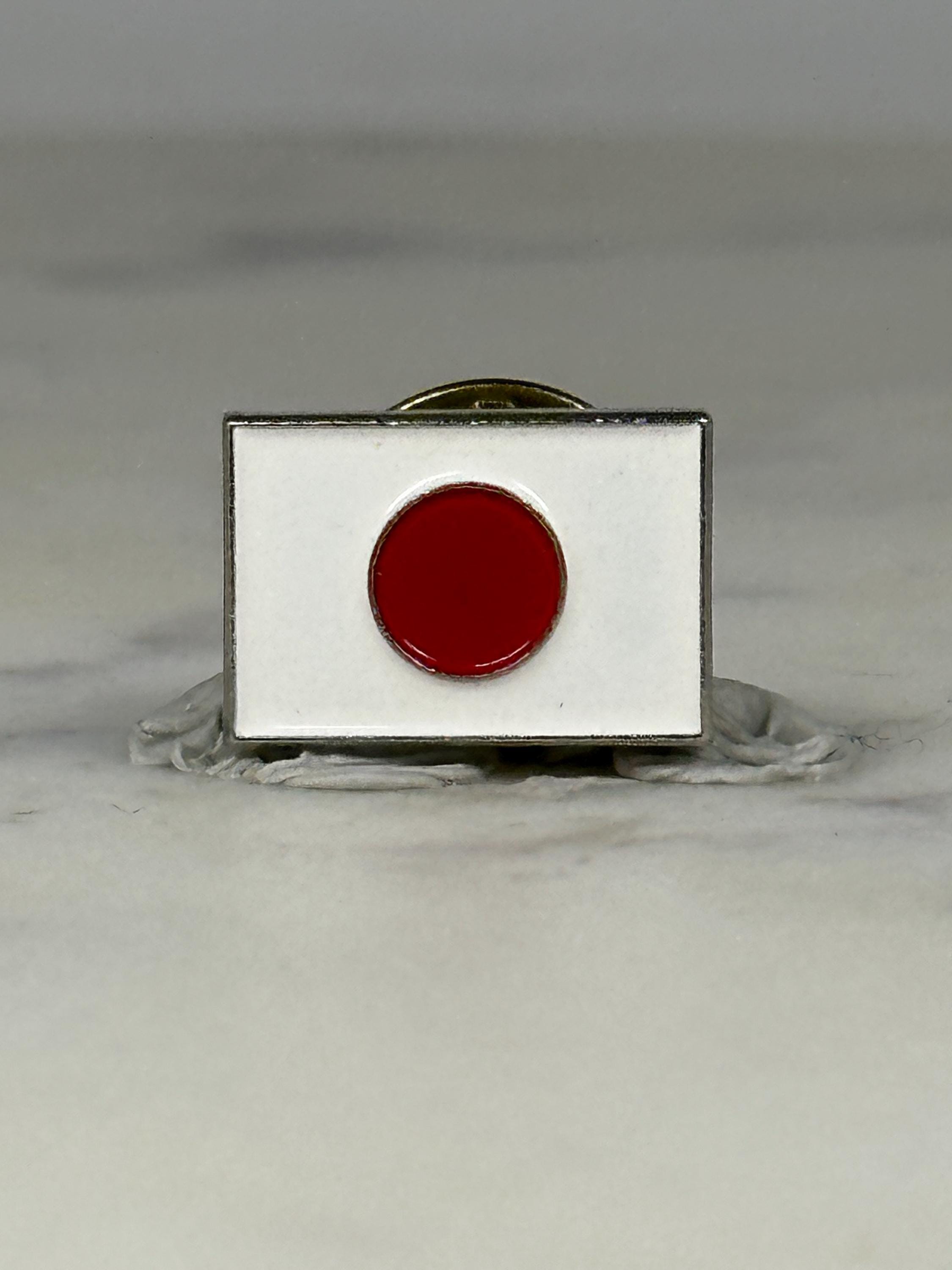 Japan Flag Pin: Red & White Enamel - National Pride Accessory