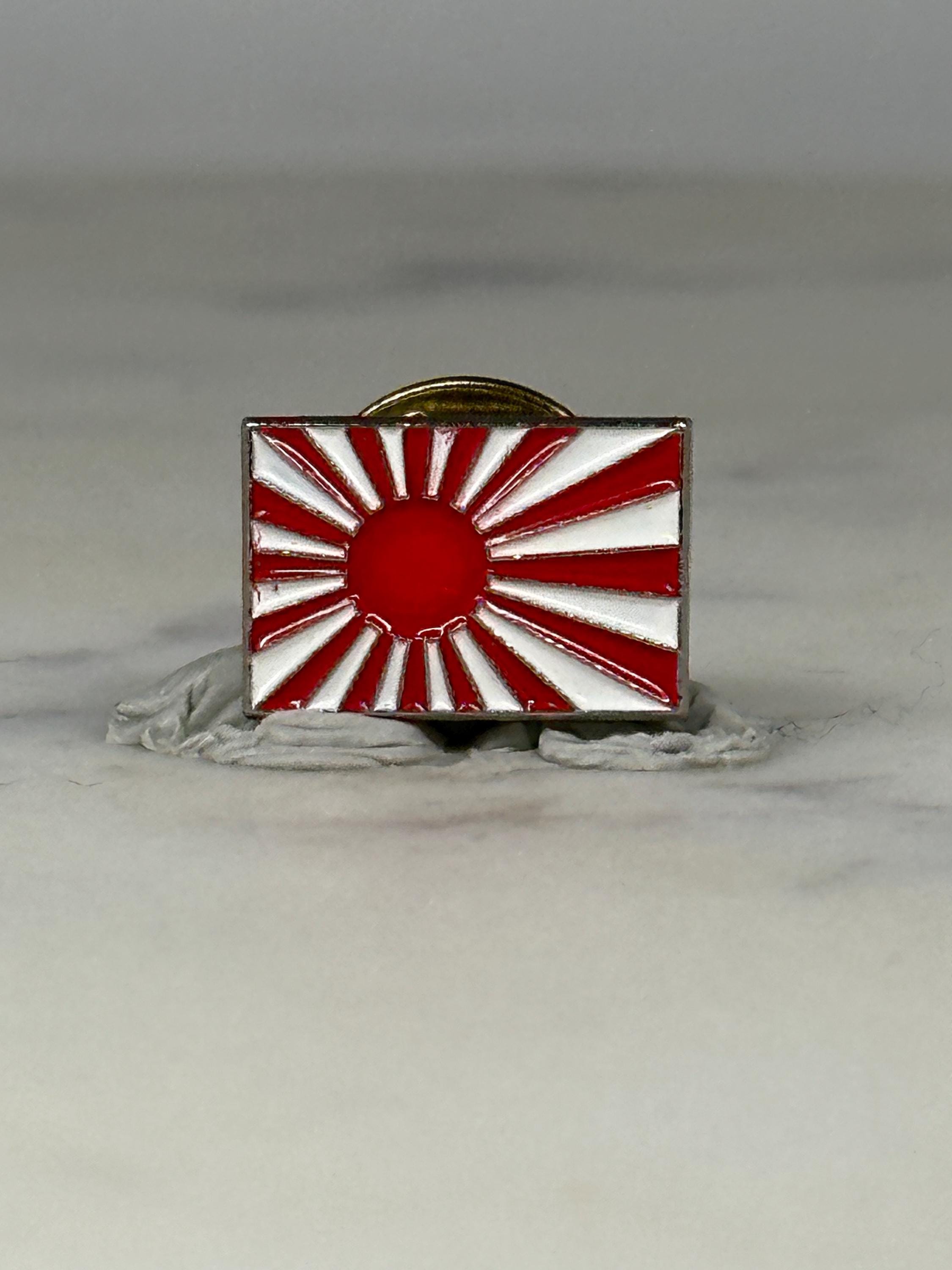 Japan Rising Sun Flag Pin: Red & White Enamel - Military History Accessory