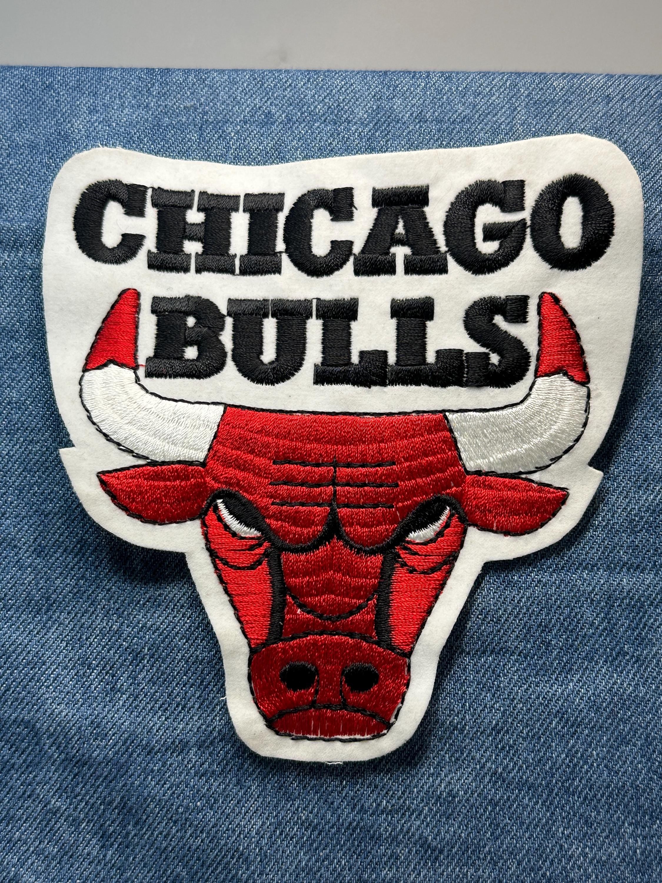 Chicago Bulls Patch: Sew-On Bold Red & Black - Vintage Sports Accessory