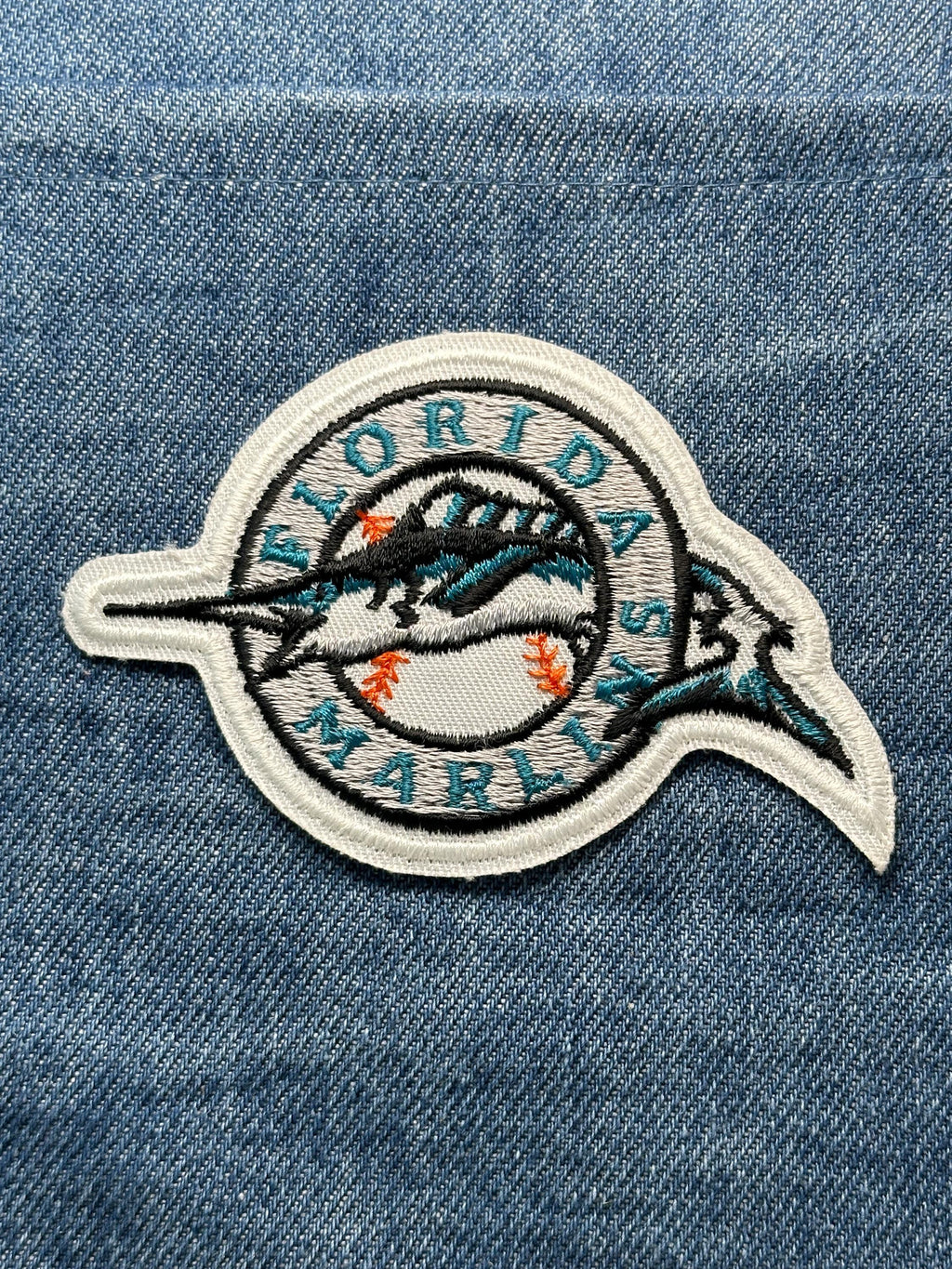 Florida Marlins Collectable Patch: Sew-On Classic White Trim - 1990s Sports Accessory