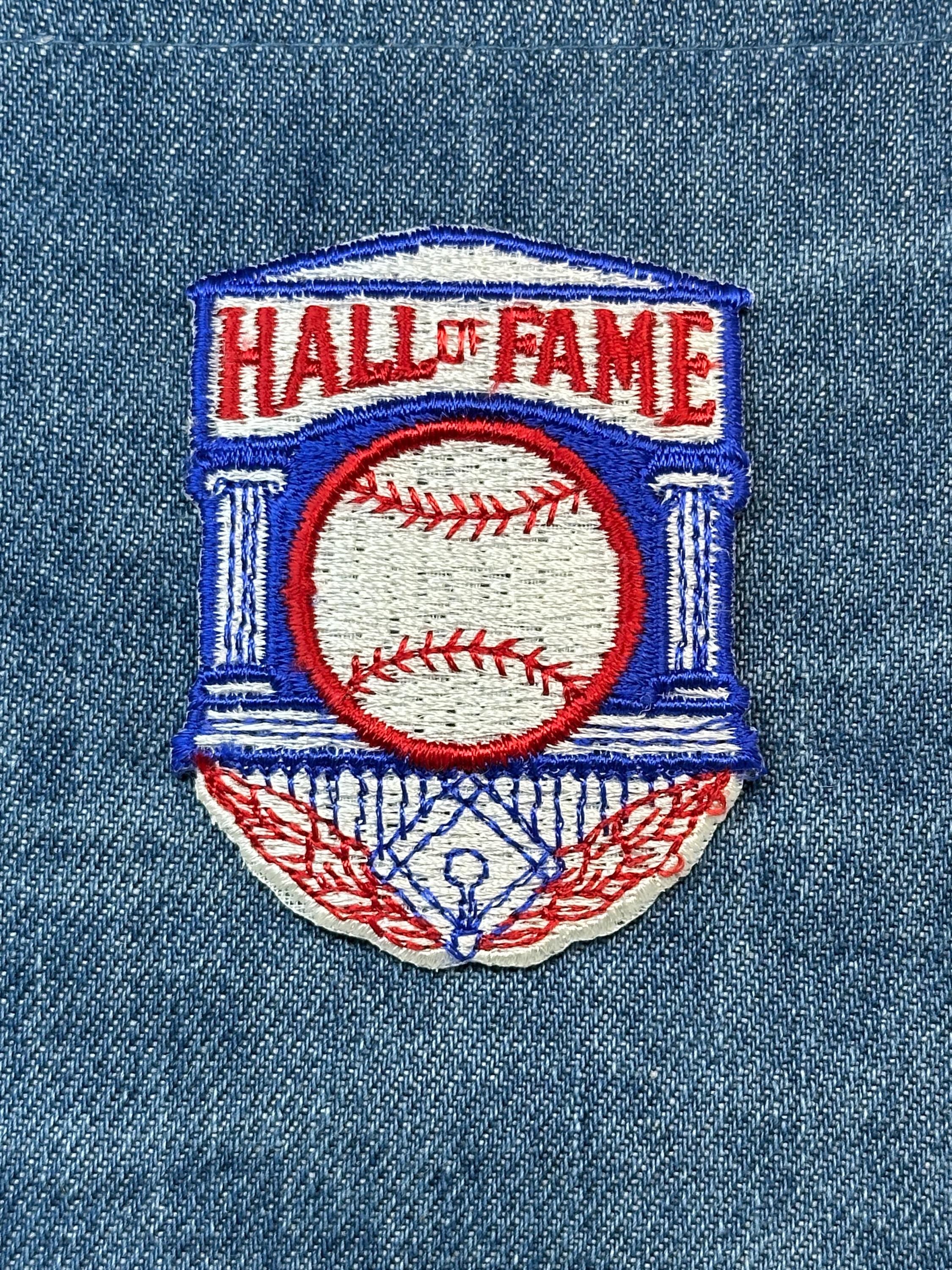 Hall of Fame Baseball Collectable Patch: Iron-On Red White Blue - Retro Sports Accessory