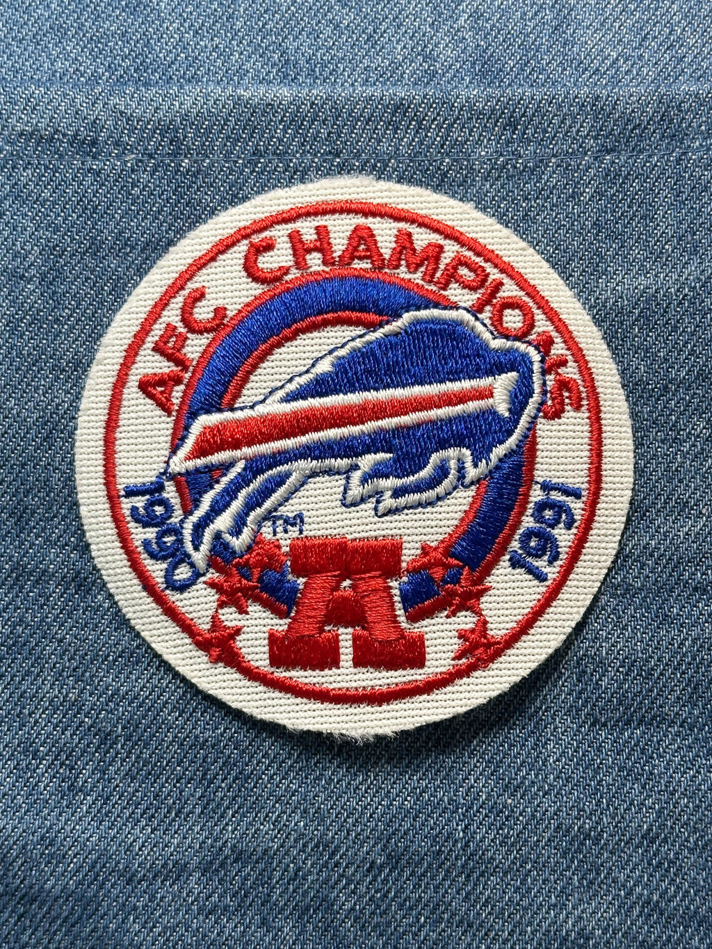 Buffalo Bills AFC Champions Collectable Patch: Iron-On Red White Blue - 1990s Accessory