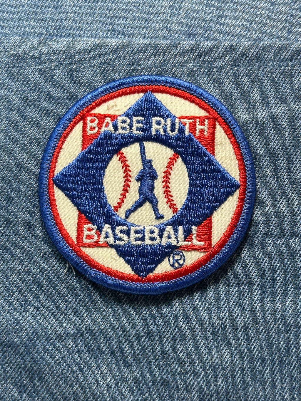 Babe Ruth Baseball Patch: Iron-On Blue/Red - Vintage Sports Accessory