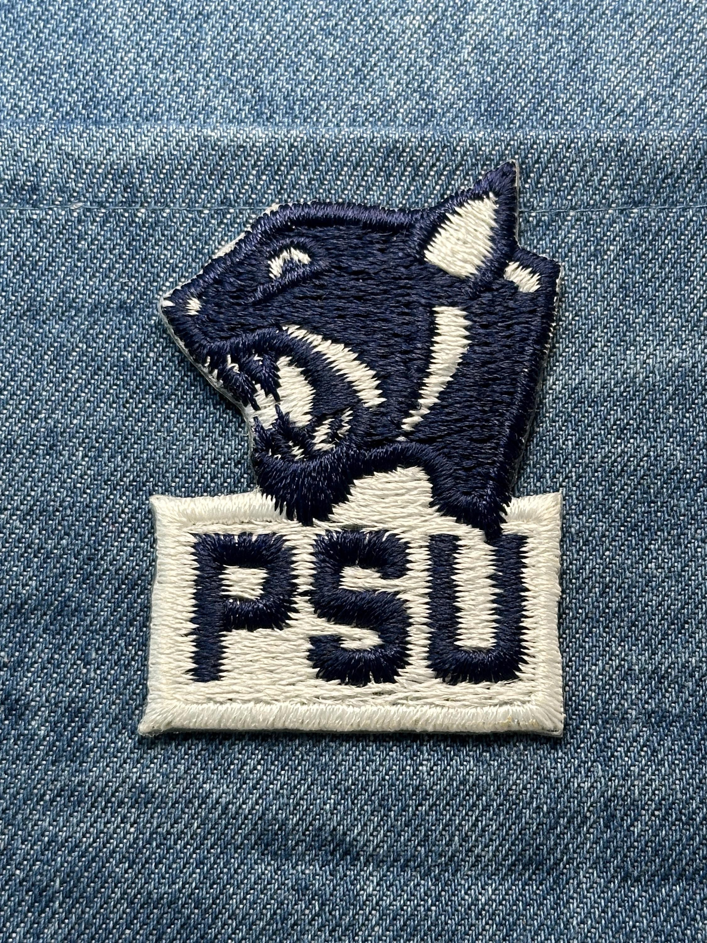 Vintage PSU Patch: Iron-On Blue & White - College Mascot Accessory