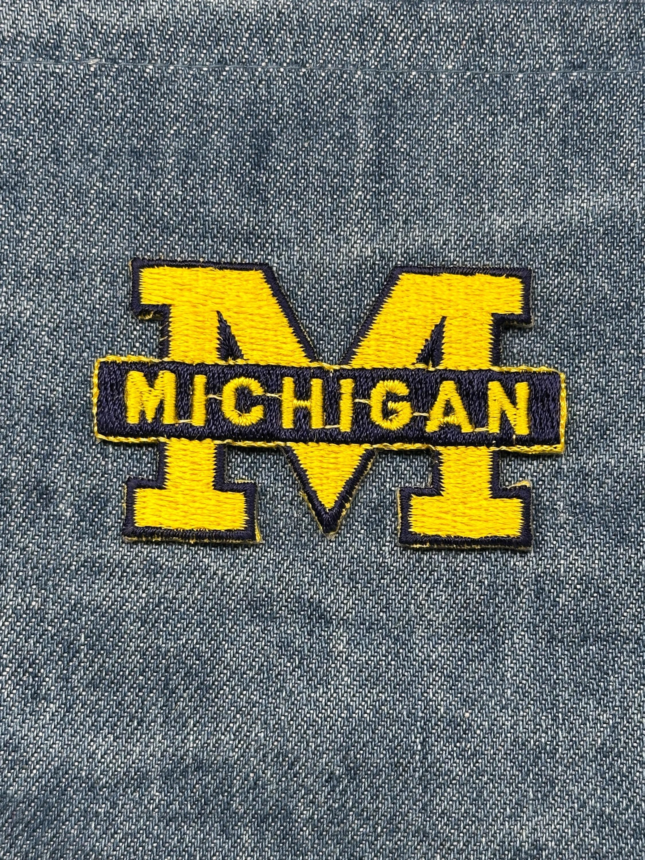 Michigan Collectable Patch: Iron-On Yellow & Navy - Vintage College Accessory