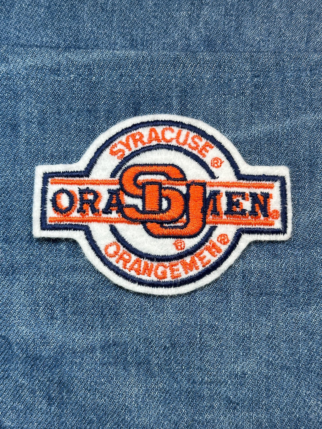 Syracuse Orangemen Collectable Patch: Iron-On Collegiate Orange/White - Retro Sports Accessory