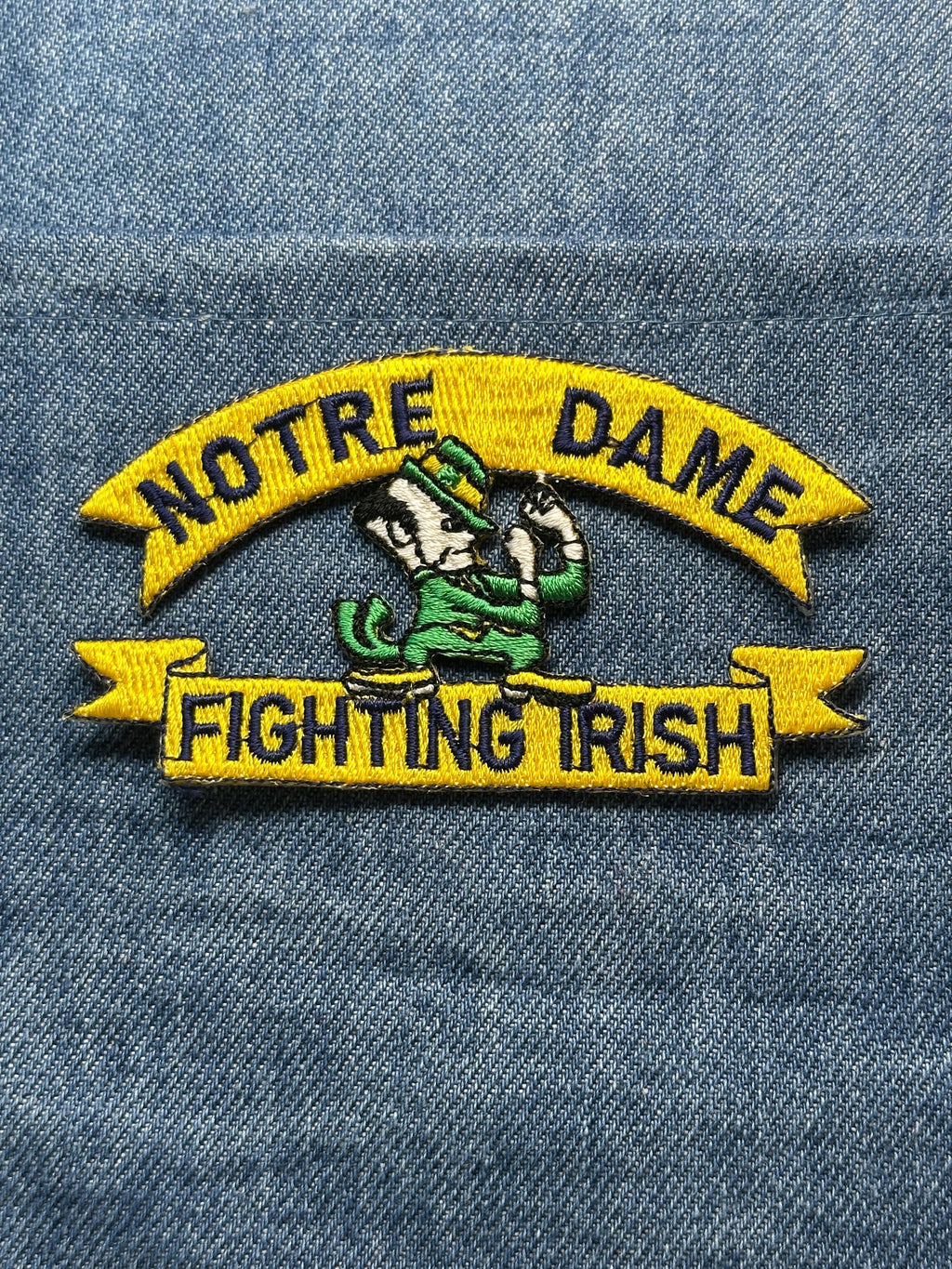 Notre Dame Fighting Irish Collectable Patch: Iron-On Yellow Banner - College Accessory