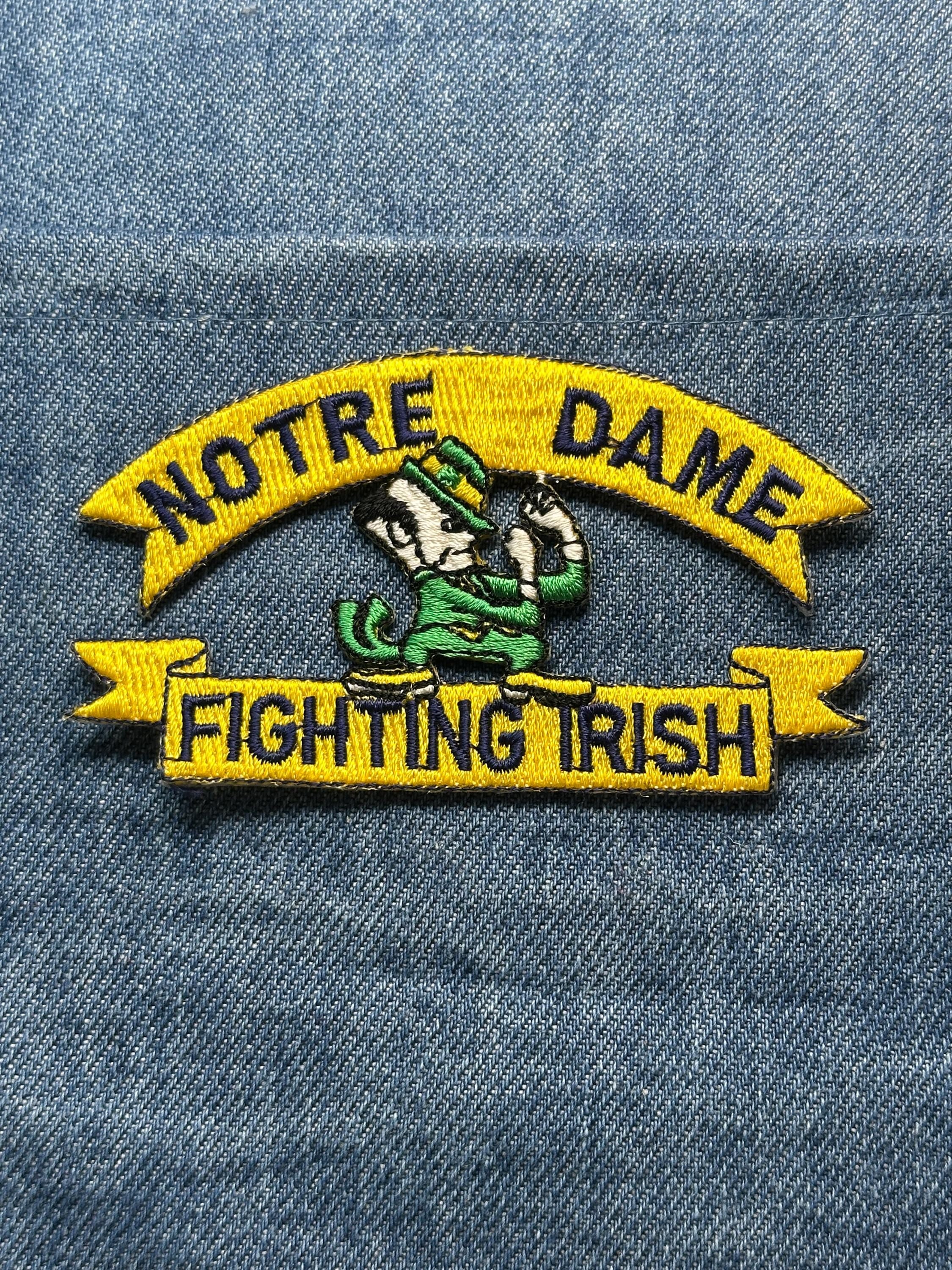 Notre Dame Fighting Irish Collectable Patch: Iron-On Yellow Banner - College Accessory