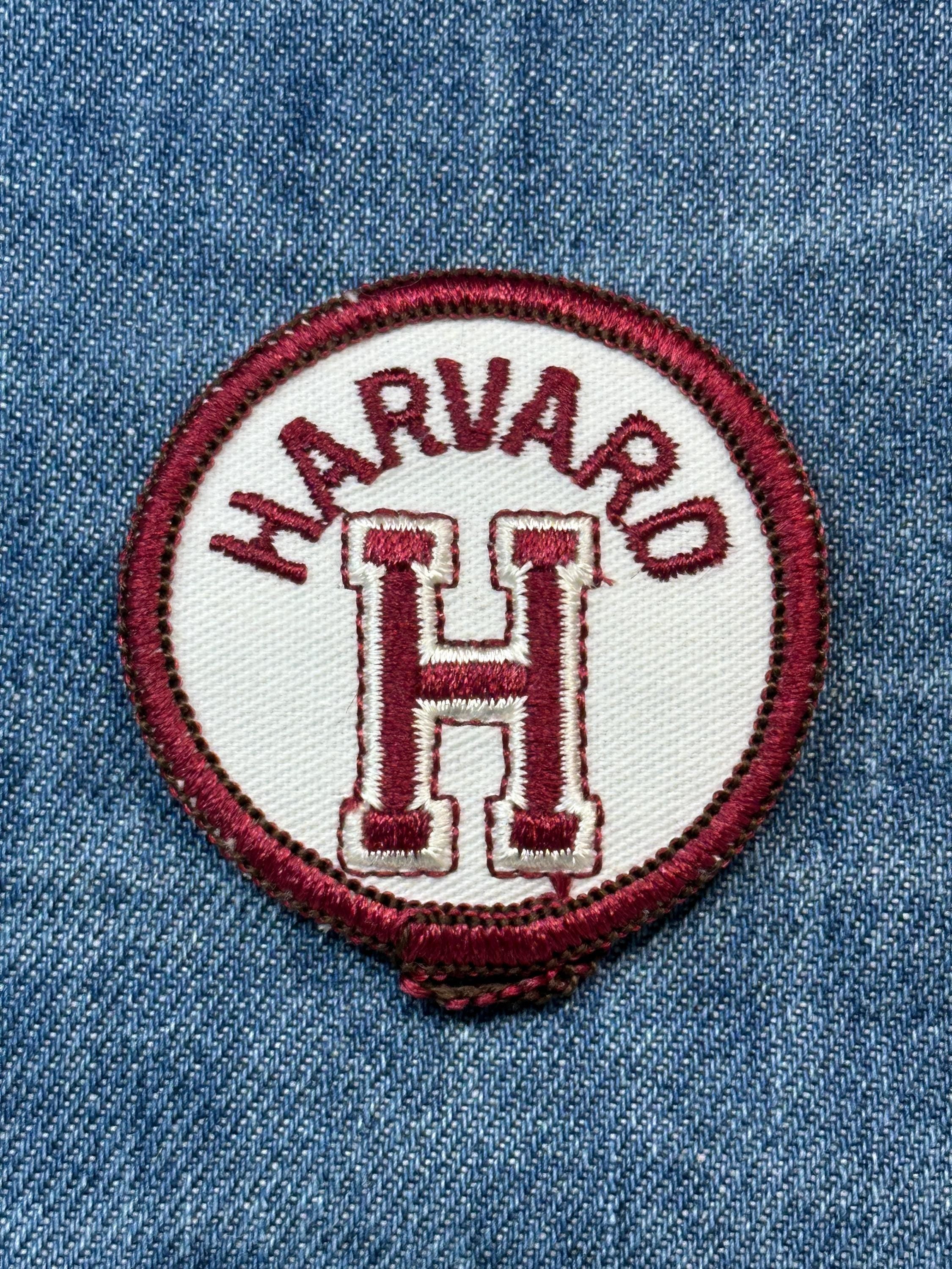 Harvard Collectable Patch: Iron-On Maroon & White - Vintage College Accessory