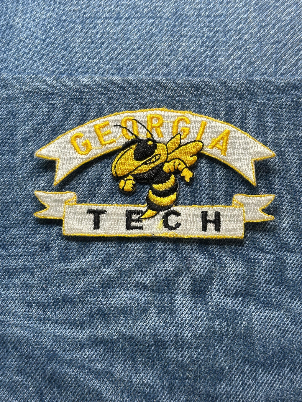Georgia Tech Collectable Patch: Iron-On Yellow/White Finish - College Accessory