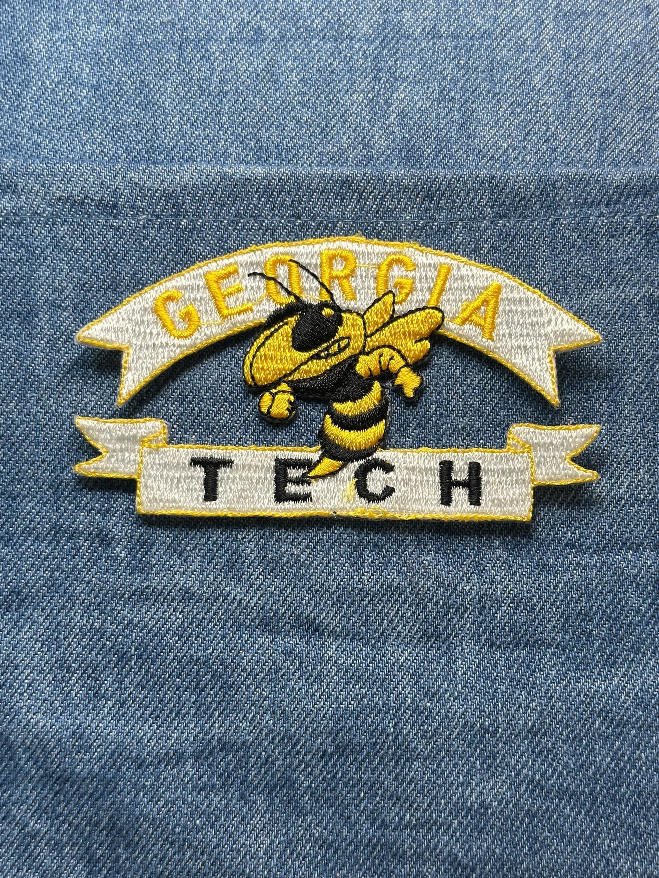 Georgia Tech Collectable Patch: Iron-On Yellow/White Finish - College Accessory