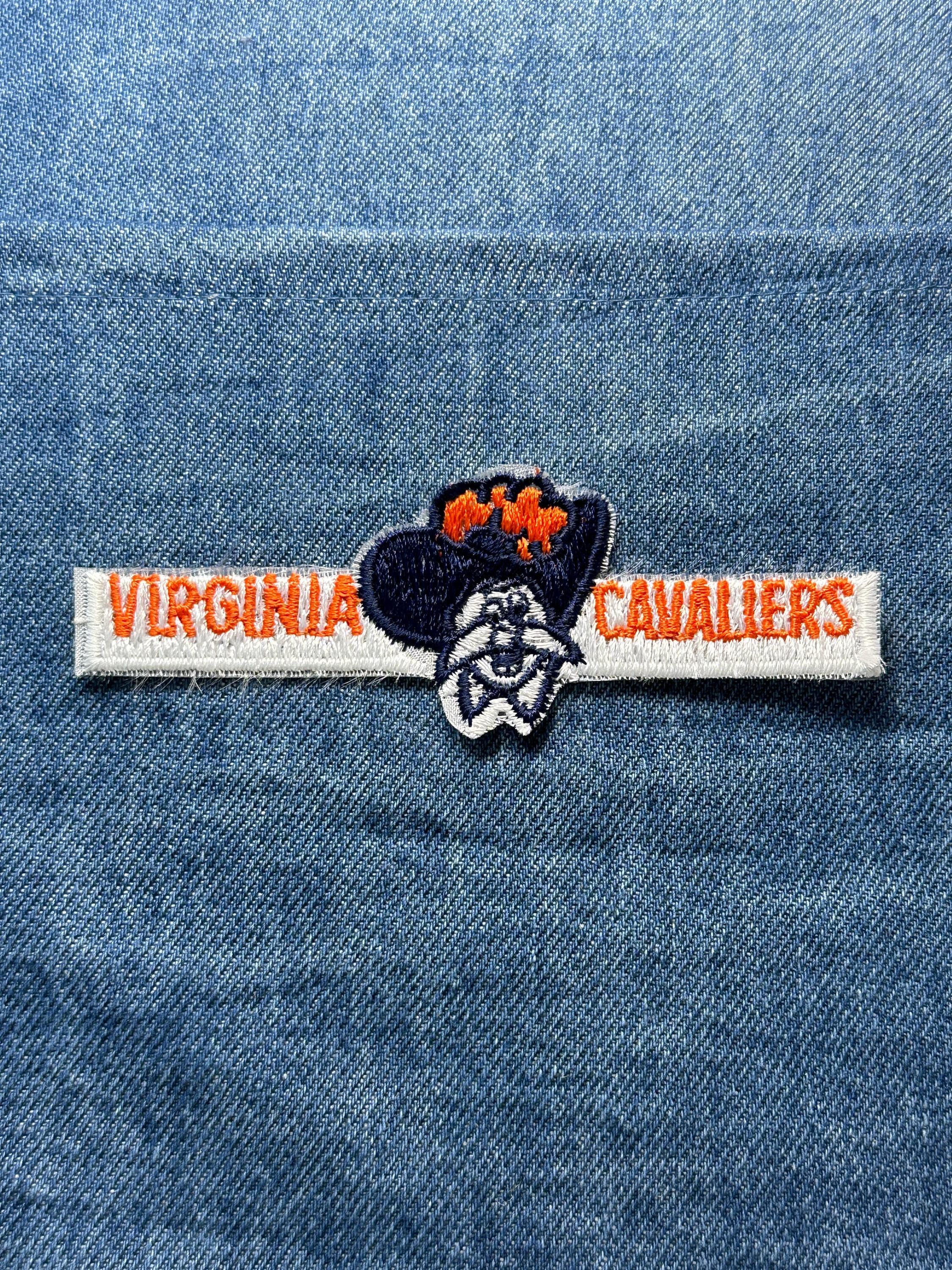 Virginia Cavaliers Patch: Iron-On White & Orange - Vintage College Accessory