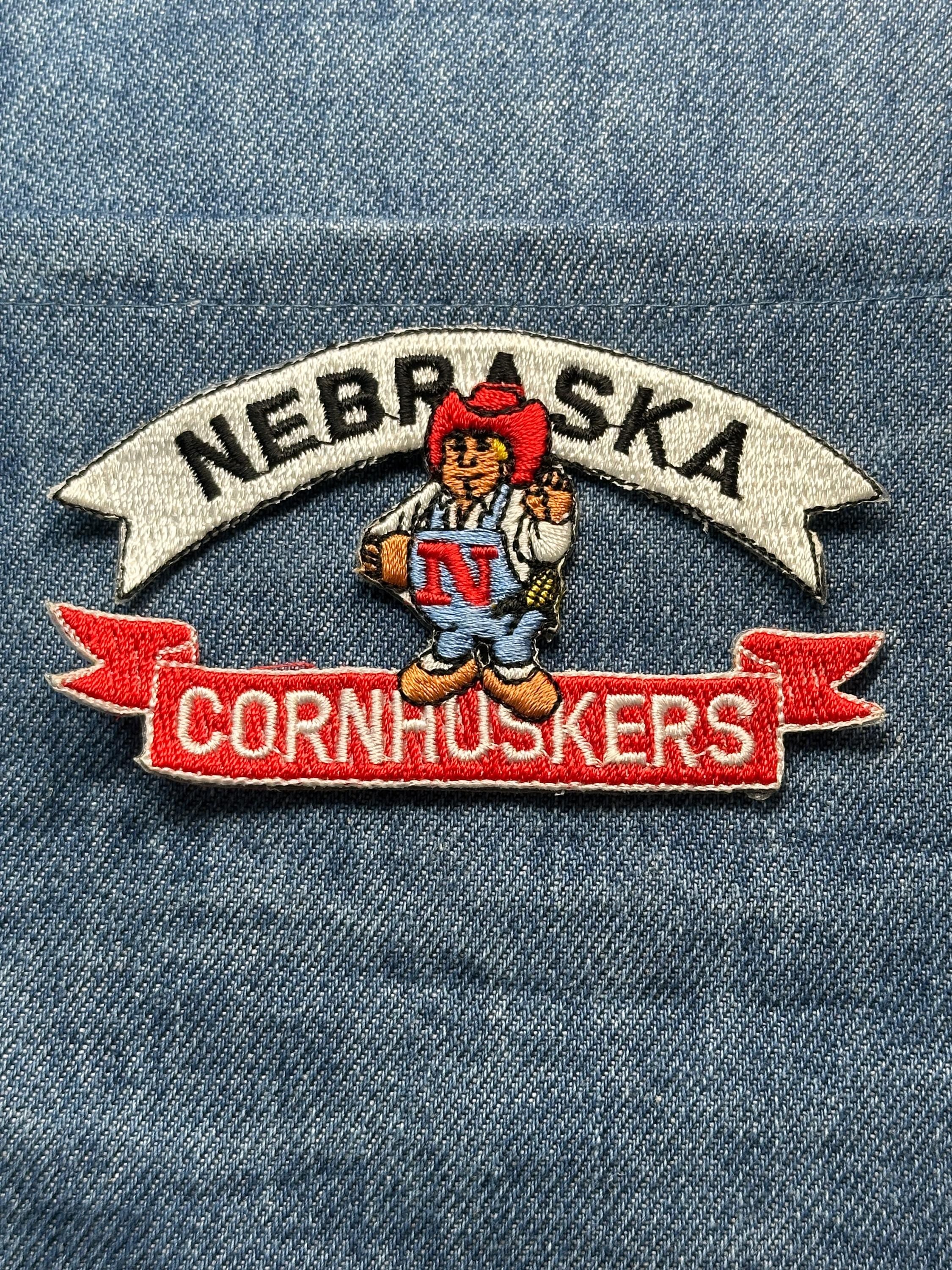 Nebraska Cornhuskers Collectable Patch: Iron-On Colorful Mascot - Vintage College Accessory