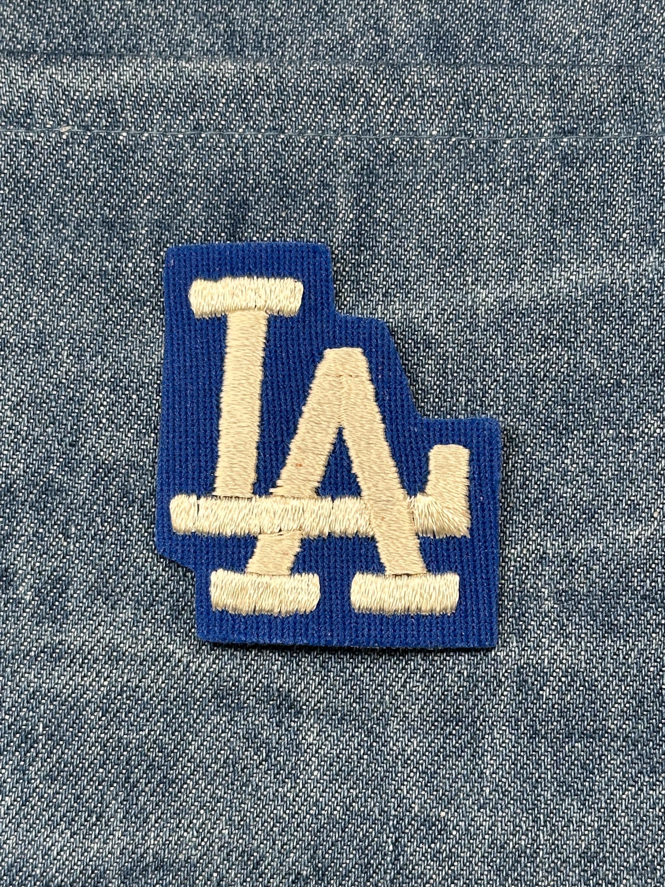 LA Dodgers Collectable Patch: Iron-On Blue & White - Vintage Baseball Accessory
