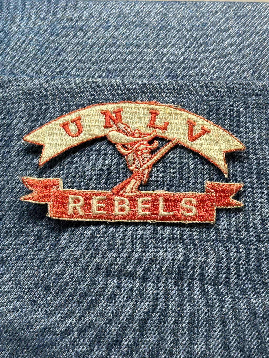 UNLV Rebels Collectable Patch: Iron-On Red/Beige - Vintage College Accessory