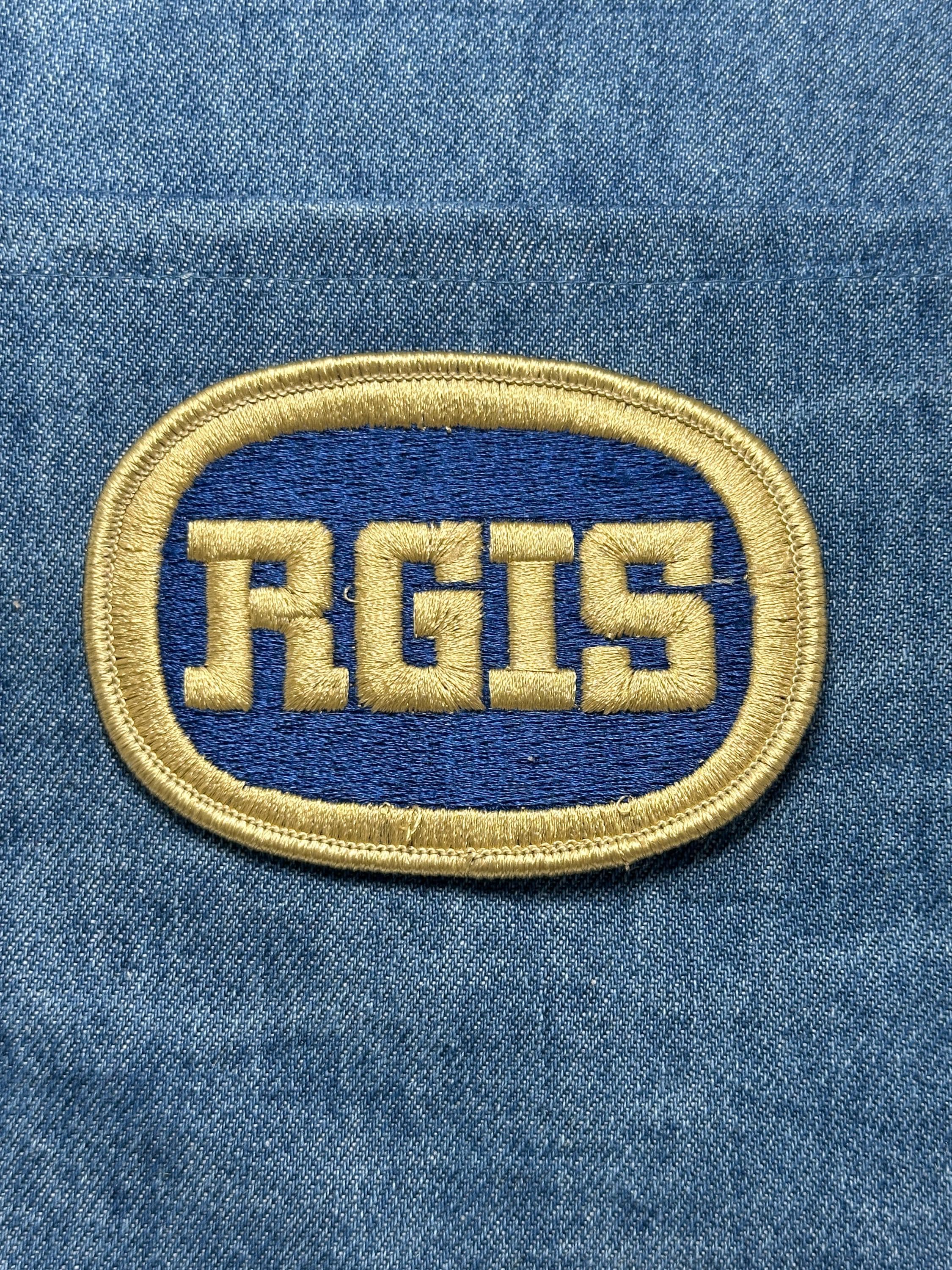 RGIS Collectable Patch: Iron-On Blue Gold Oval - Vintage Workwear Accessory