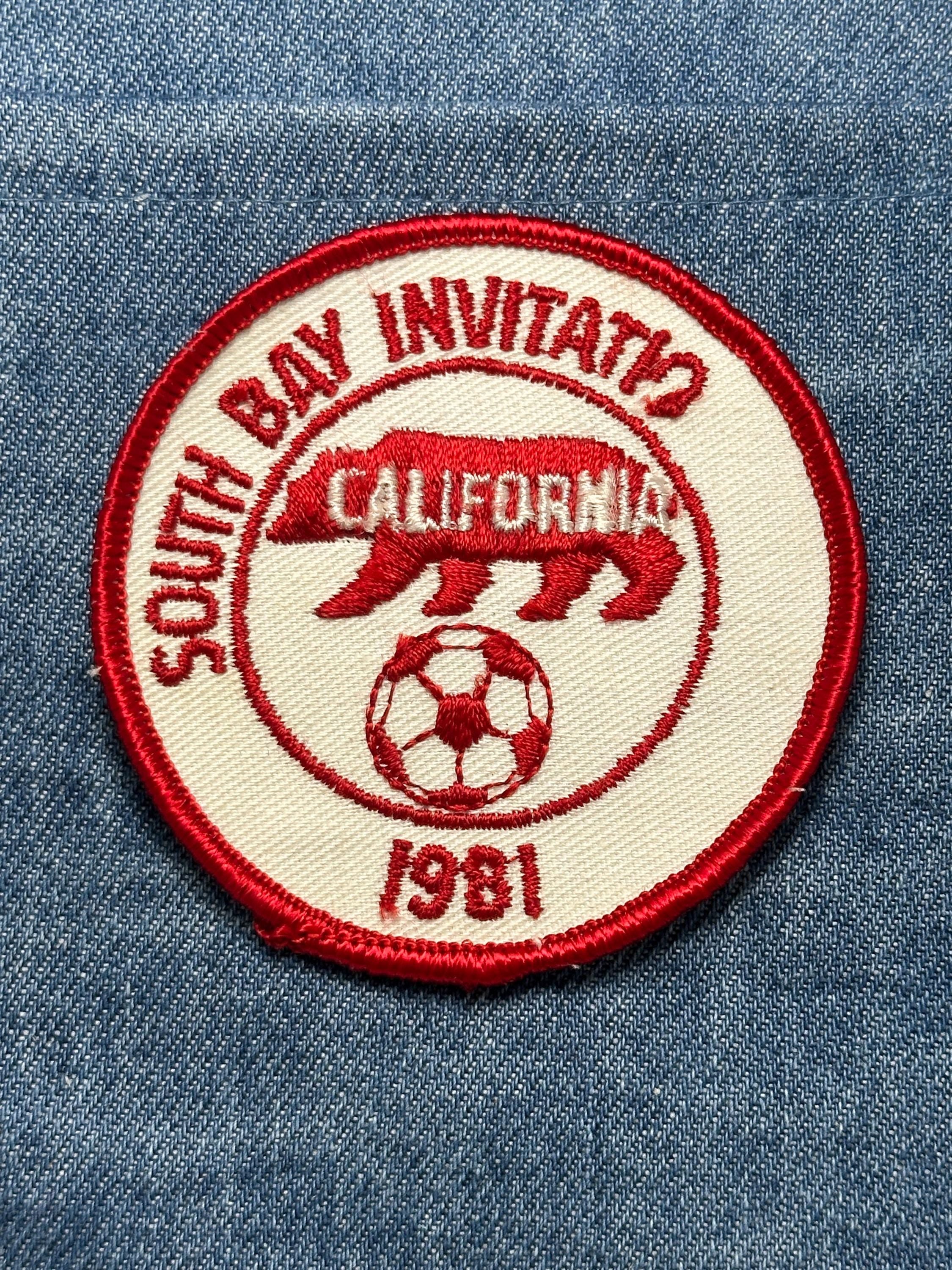 South Bay Invitational Patch: Sew-On Red/White - 1981 Soccer Accessory