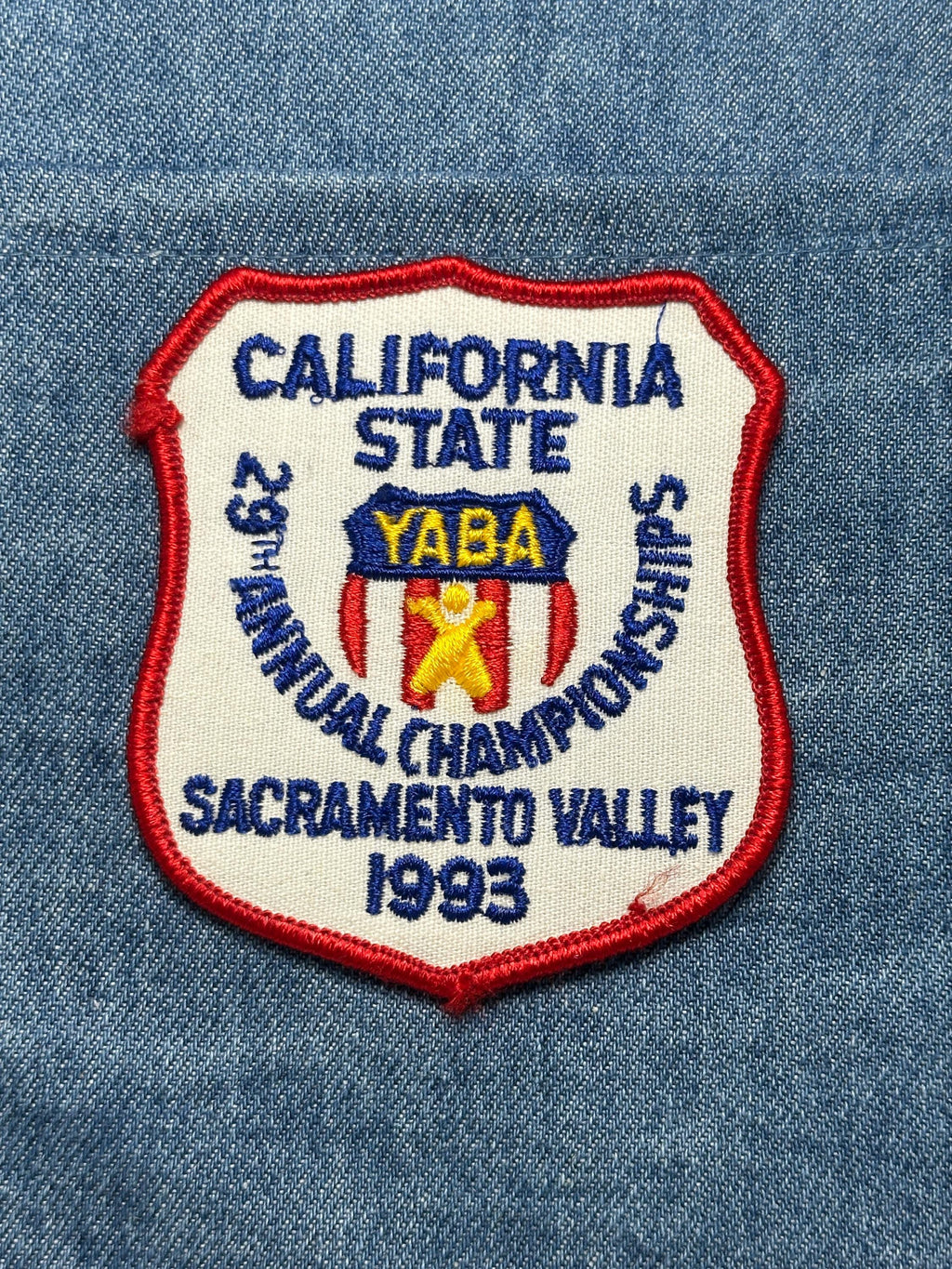 YABA California Patch: Iron-On Red Trim - 1993 Championship Accessory