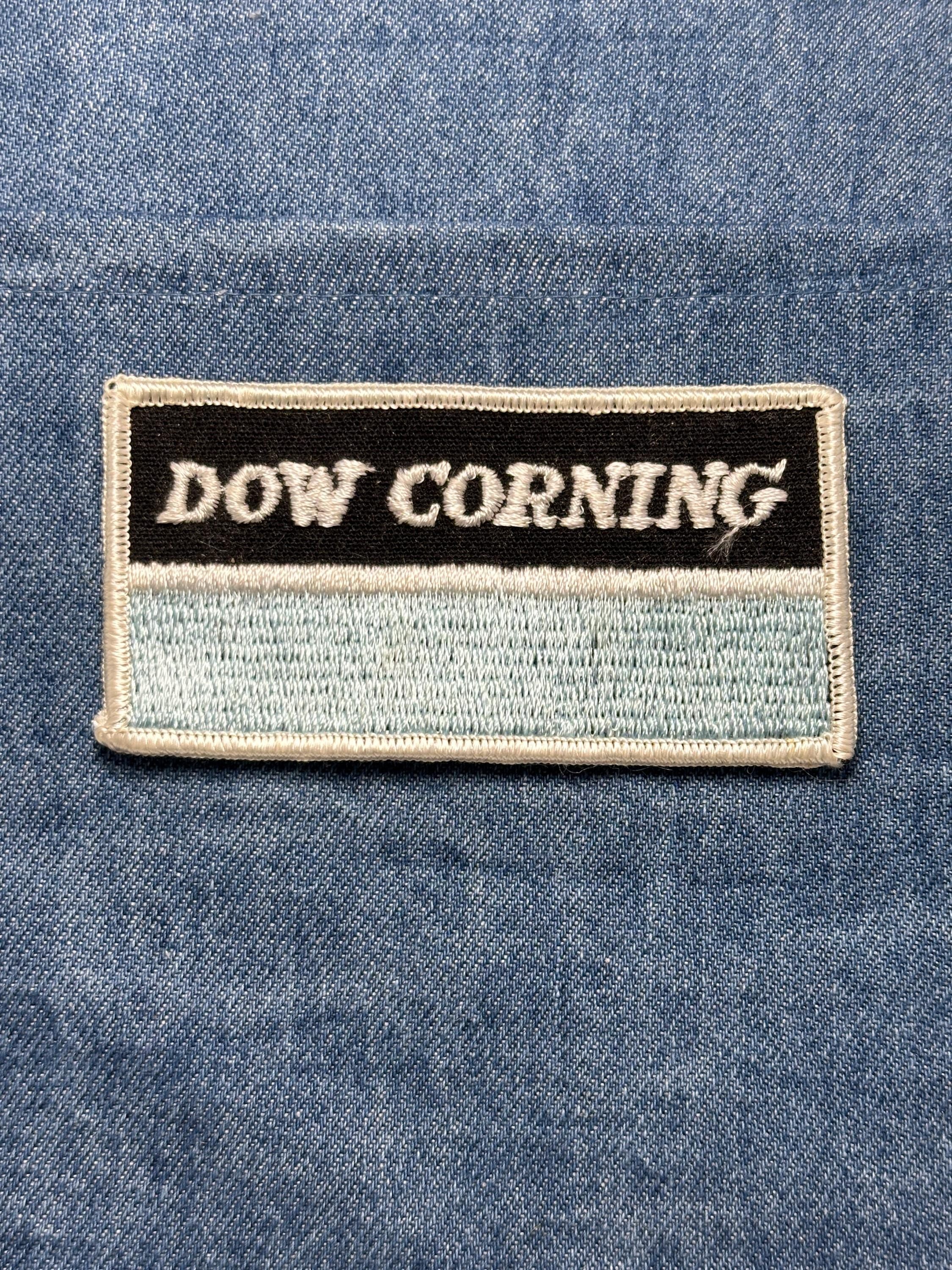 Dow Corning Collectable Patch: Sew-On Black Aqua - Vintage Company Accessory