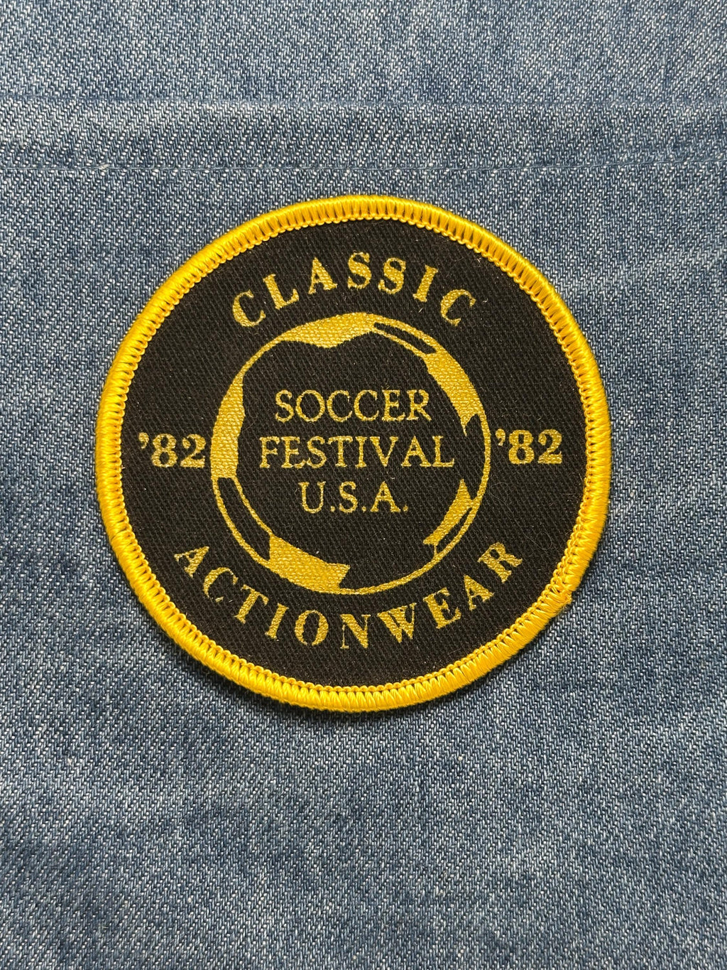 Soccer Festival USA Patch: Sew-On Black/Yellow - 1982 Sports Accessory