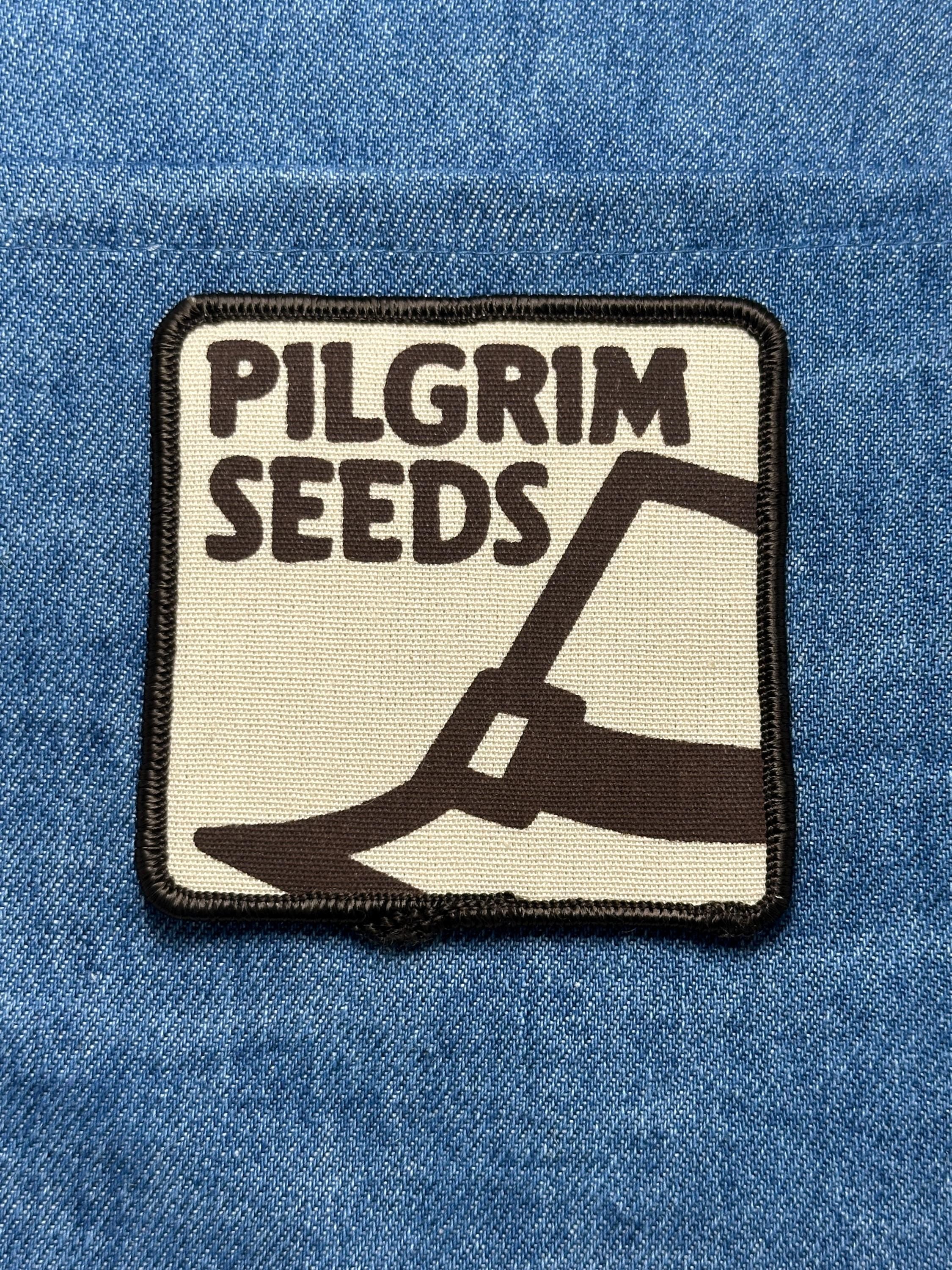 Pilgrim Seeds Collectable Patch: Sew-On Tan & Brown - Vintage Farm Accessory