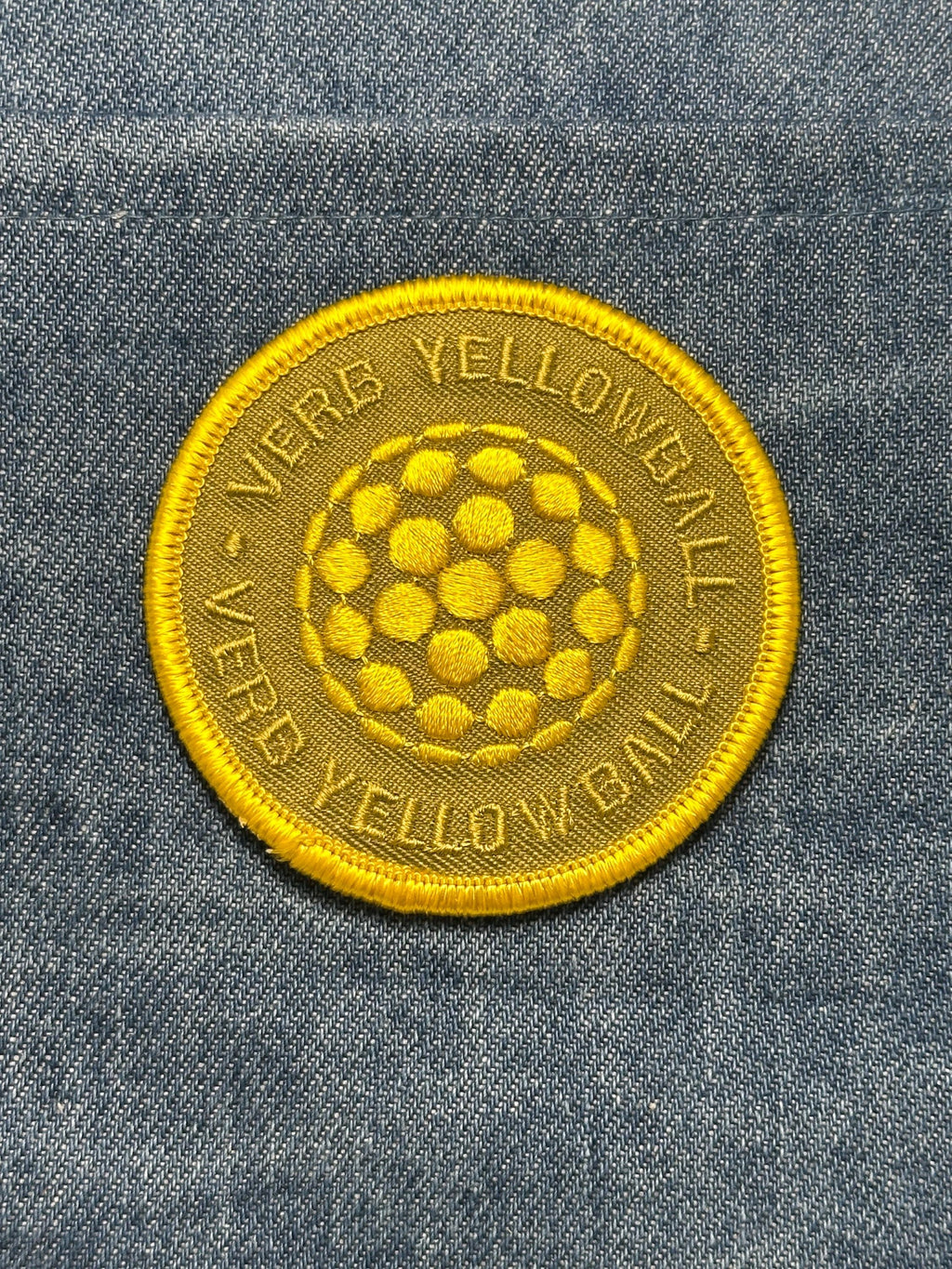 Verb Yellowball Patch: Iron-On Yellow Circle - Retro Accessory