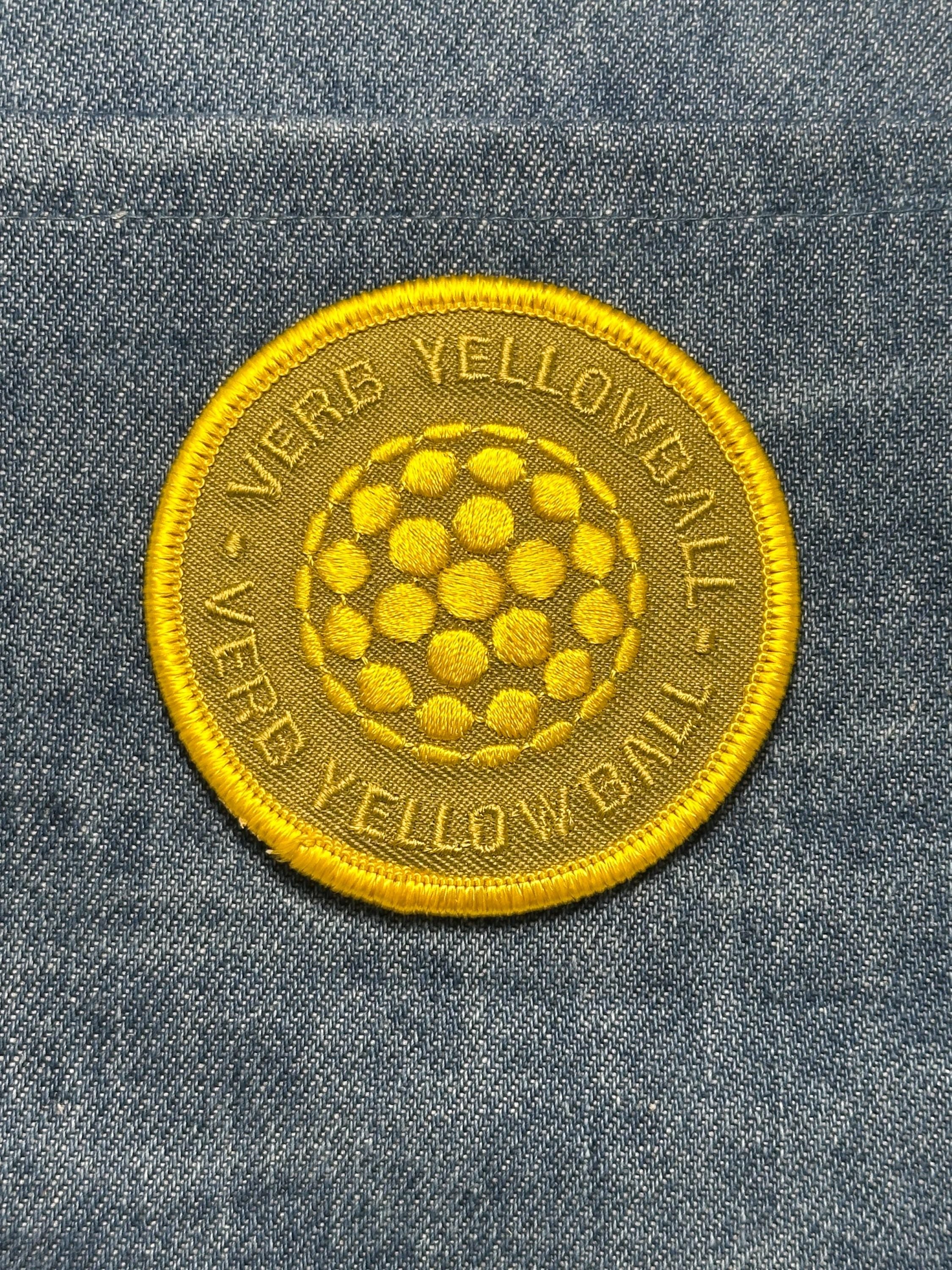 Verb Yellowball Patch: Iron-On Yellow Circle - Retro Accessory