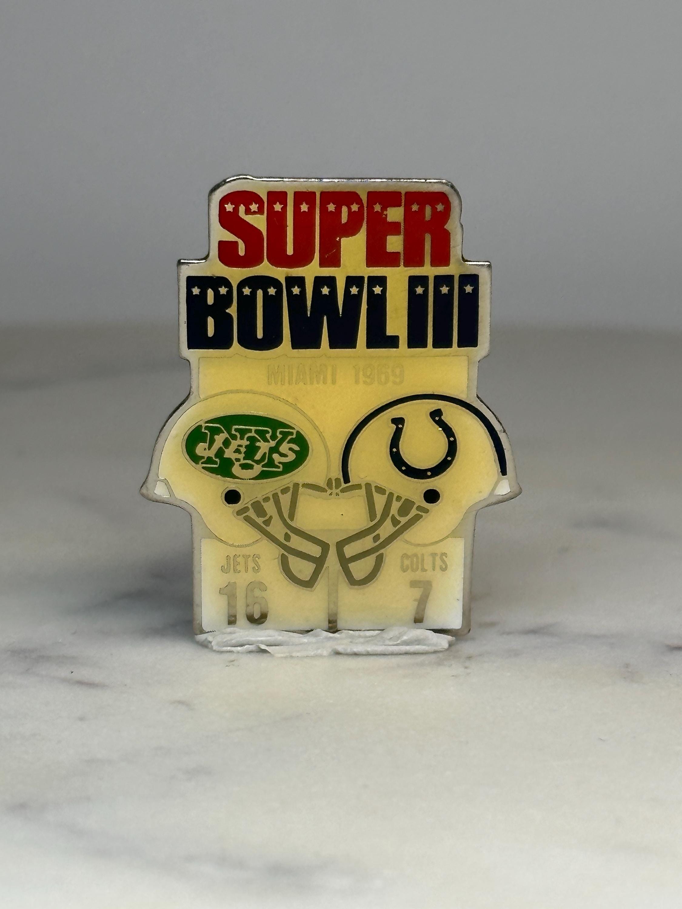 Super Bowl III Commemorative Pin: Enamel Helmet Design - 1969 Sports Accessory
