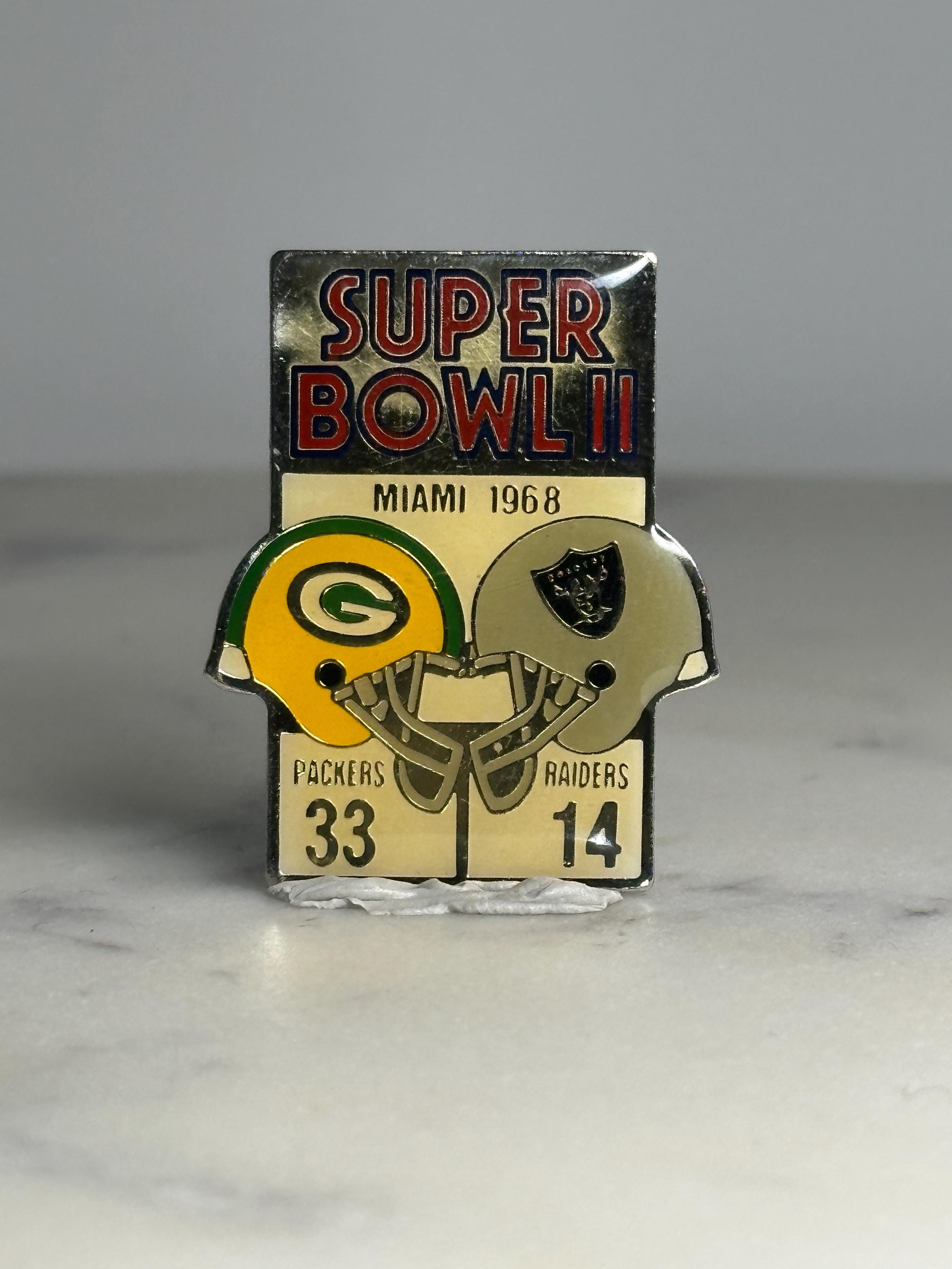 Super Bowl II Collector Pin: Green/Gold Silver Enamel - 1968 Sports Accessory