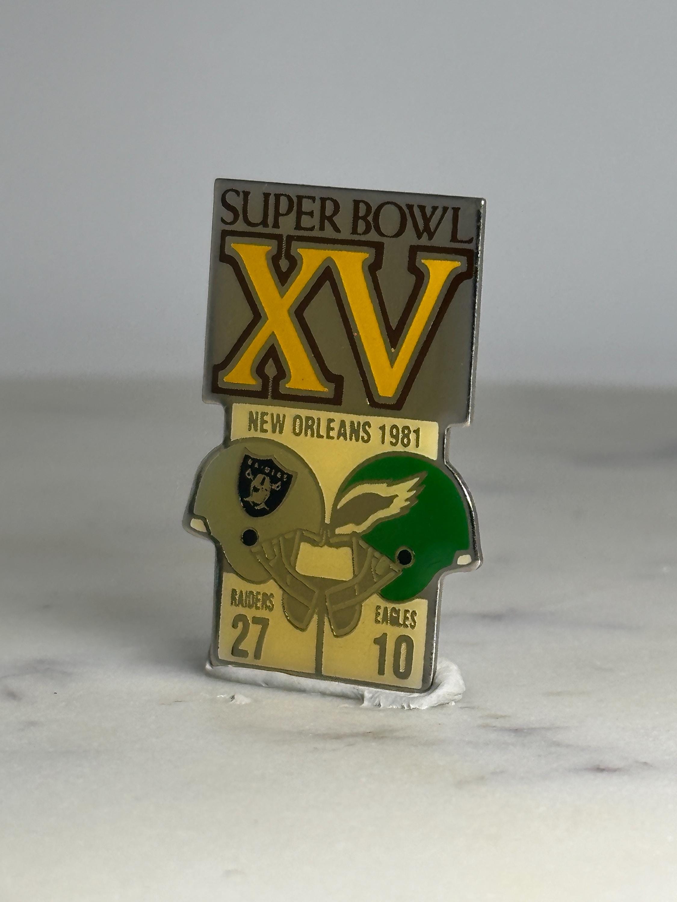 Super Bowl XV Commemorative Pin: Yellow & Silver Enamel - 1981 Sports Accessory