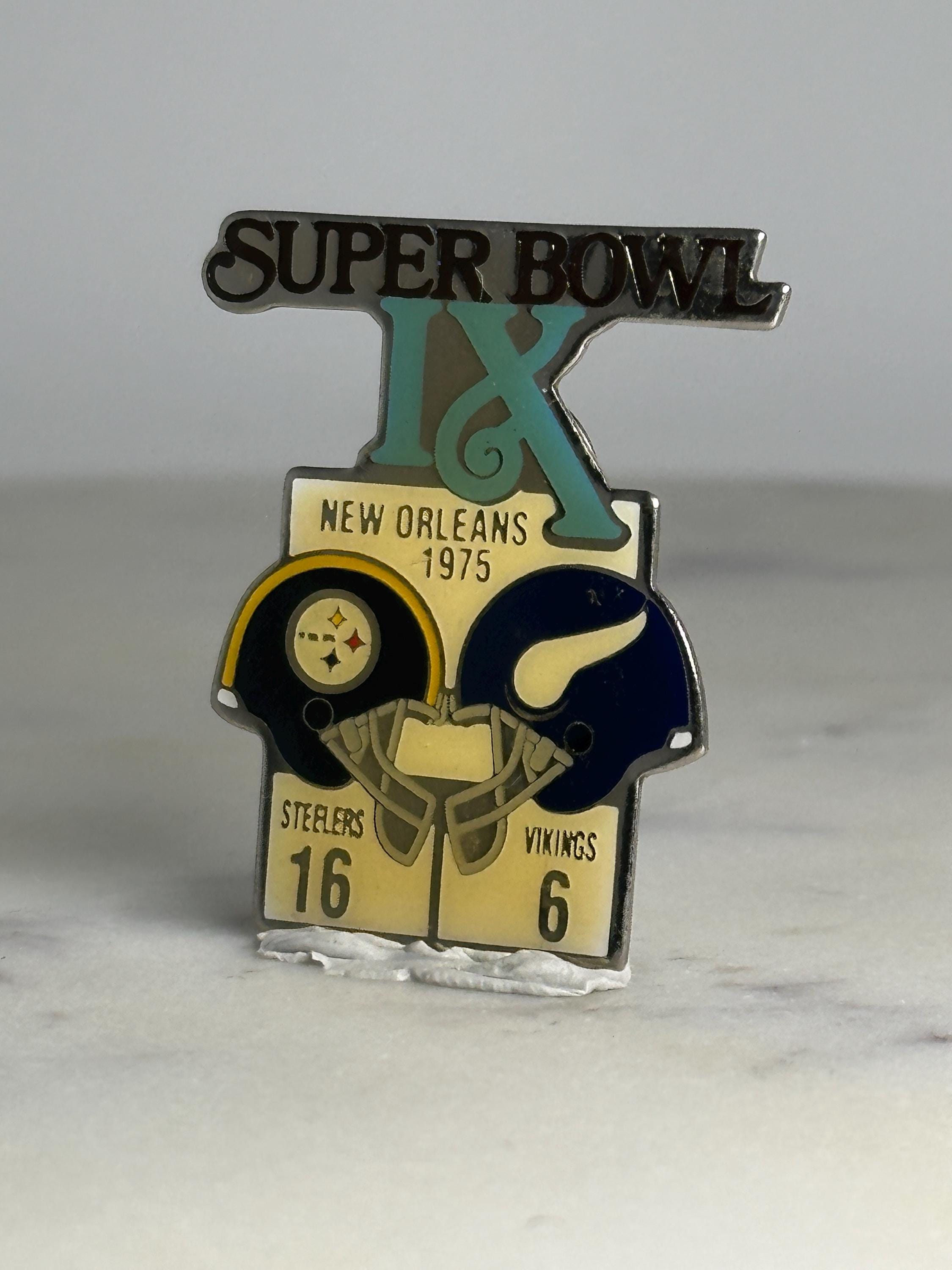 Super Bowl IX Collector Pin: Enamel Metal Finish - 1975 Football Accessory