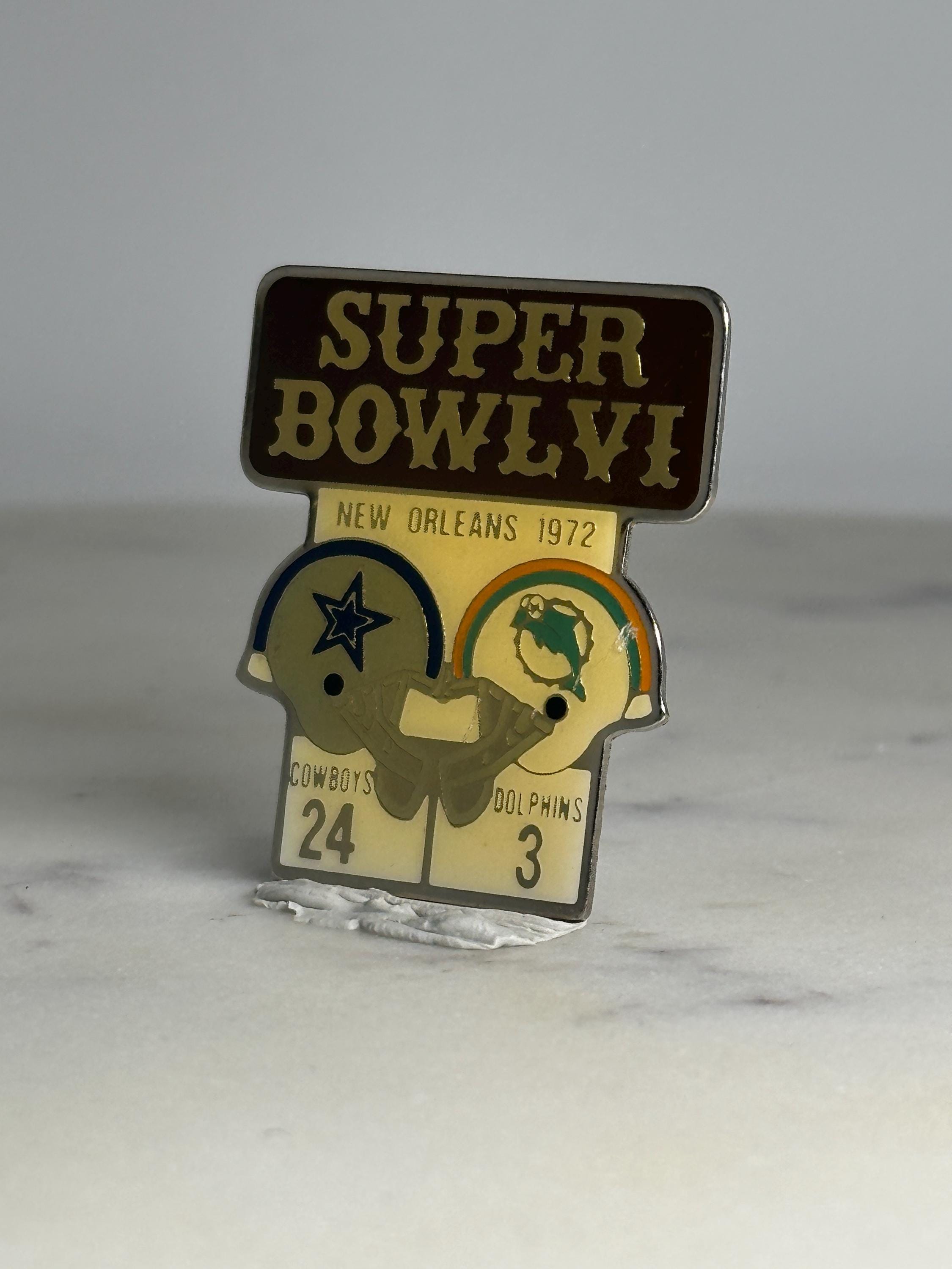 Super Bowl VI Commemorative Pin: Enamel Finish - 1972 Sports Accessory