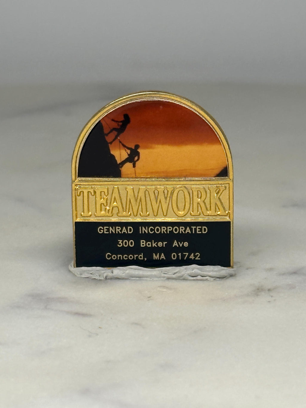 Teamwork Motivational Pin: Gold & Sunset Finish - Corporate Theme Accessory