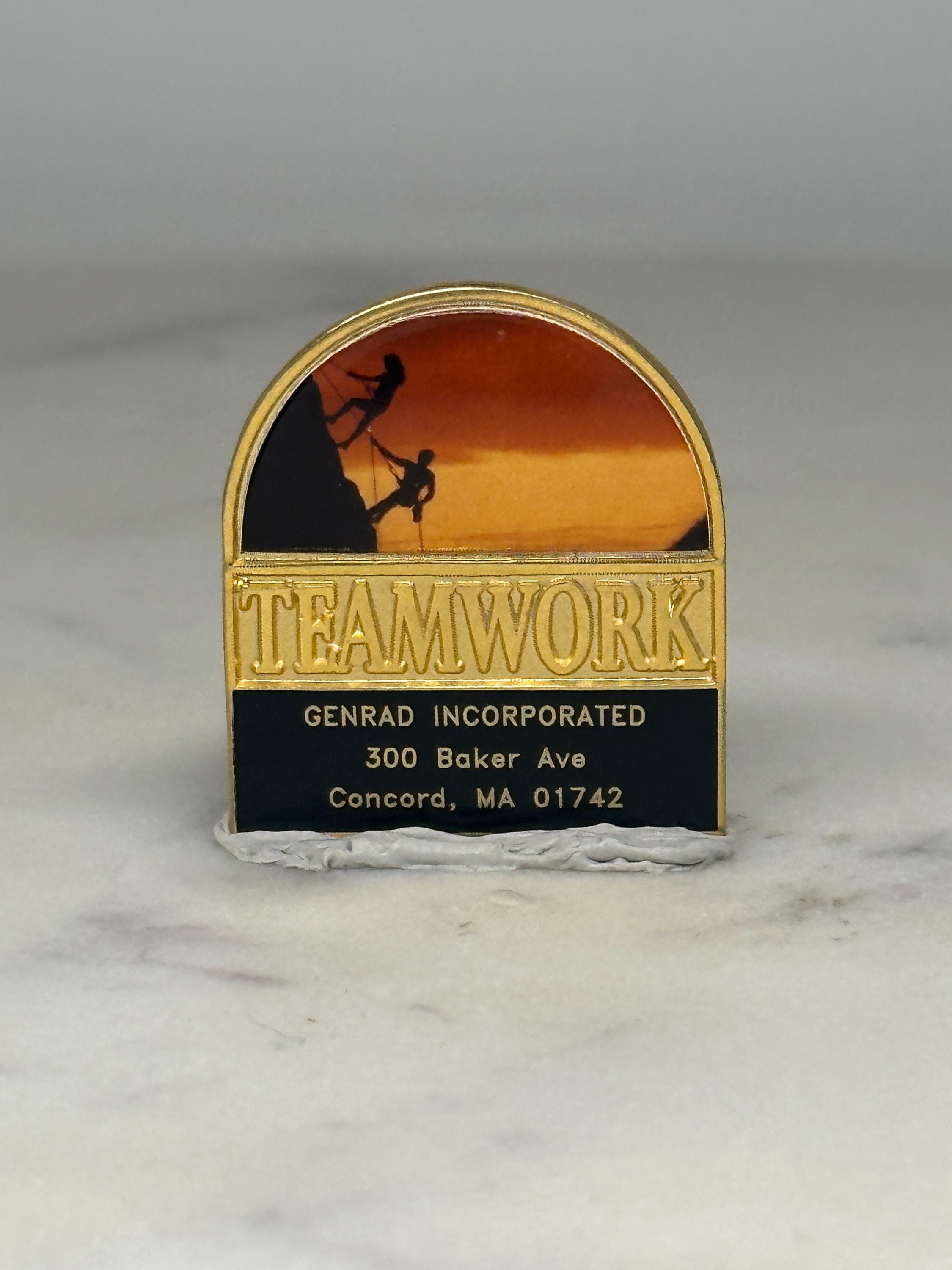 Teamwork Motivational Pin: Gold & Sunset Finish - Corporate Theme Accessory