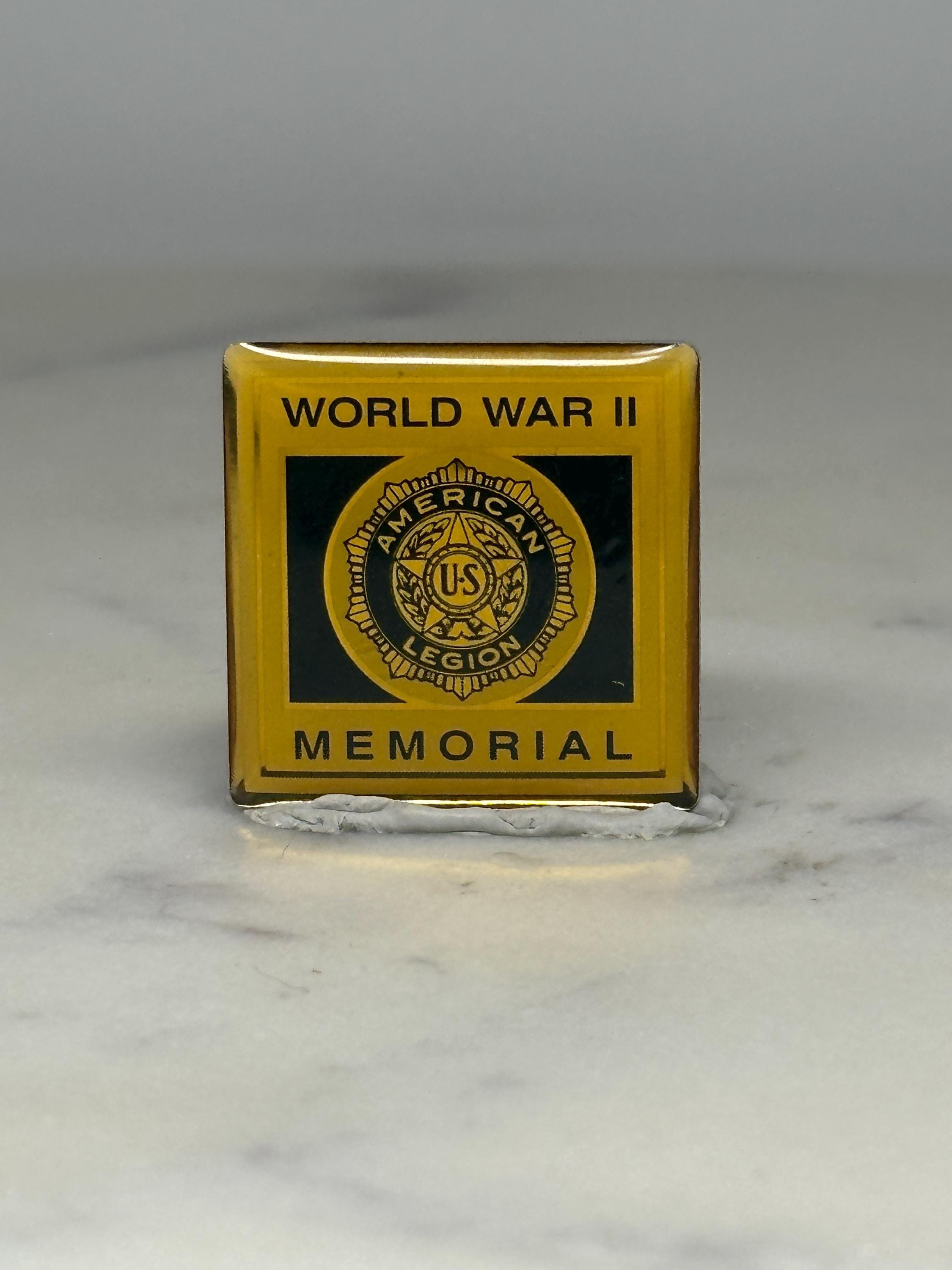 WWII Memorial Pin: Yellow Enamel - Military Tribute Accessory