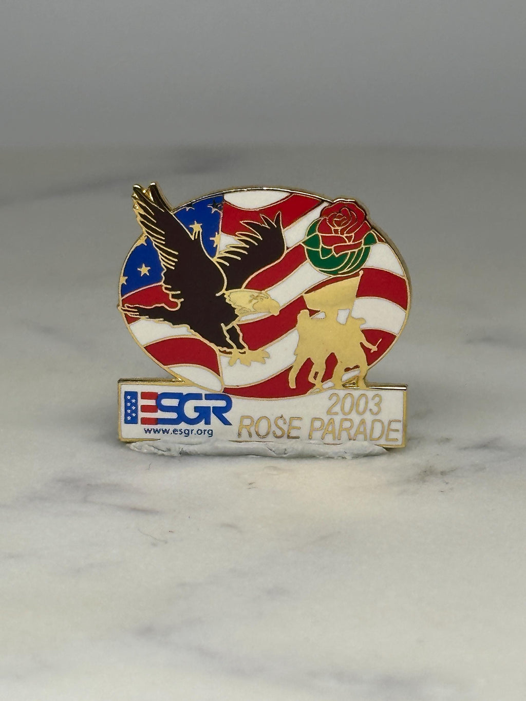 ESGR Rose Parade Pin: American Flag & Eagle Design - 2003 Patriotic Accessory
